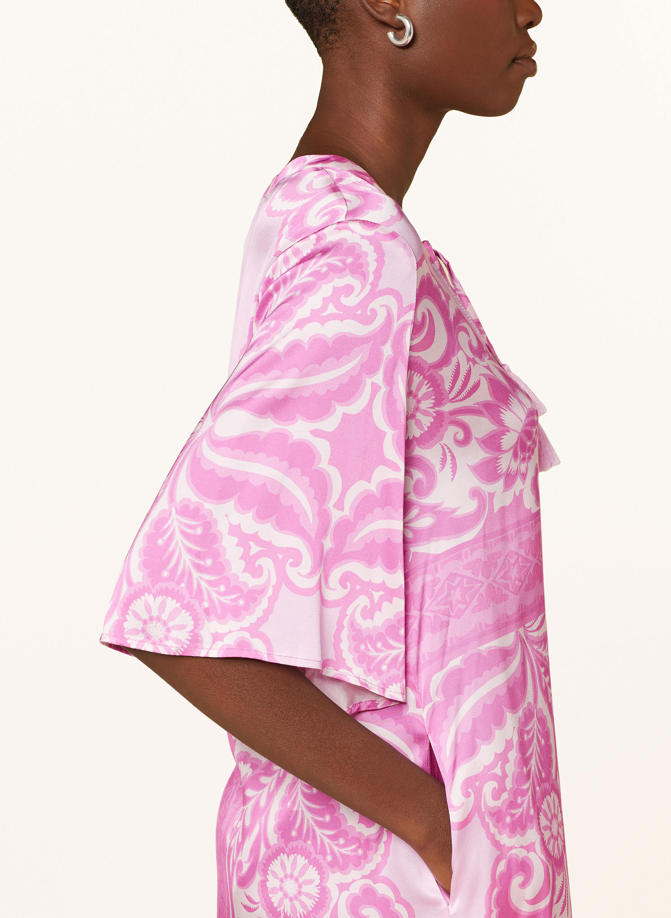 Thumbnail - Yippie Hippie Satinkleid Mit 3/4-Arm rosa