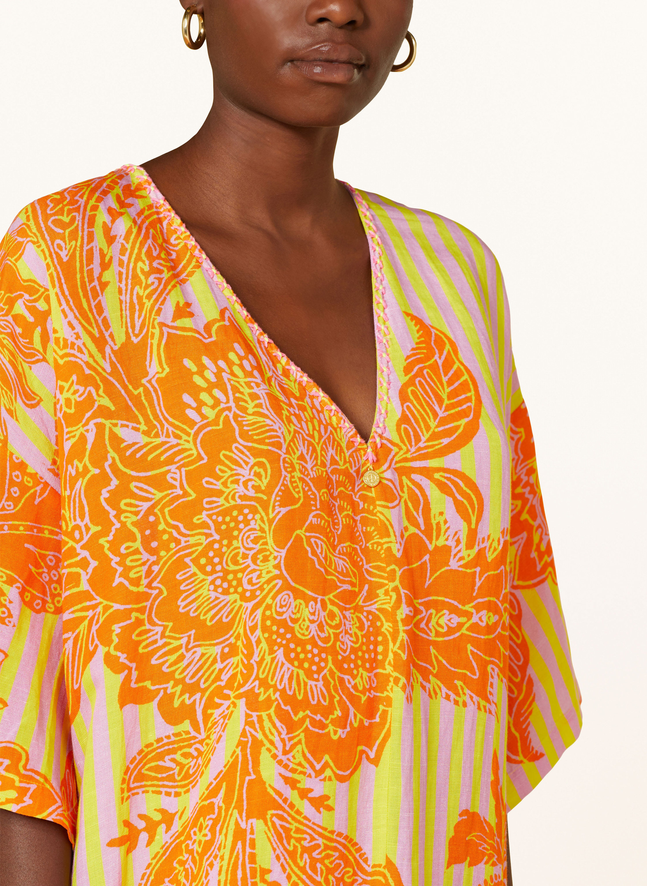Thumbnail - Yippie Hippie Kleid Mit Leinen orange