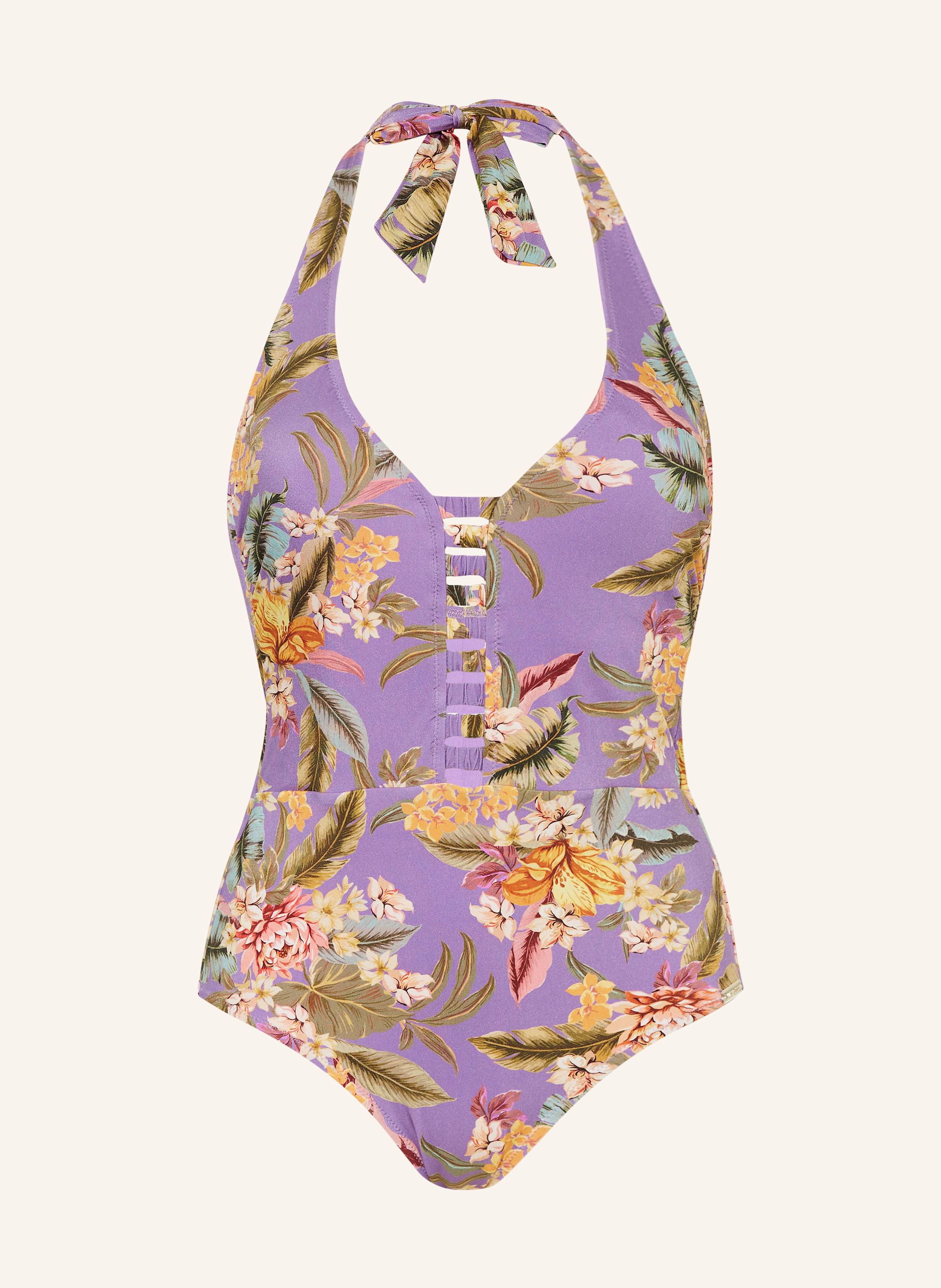 Watercult Neckholder-Badeanzug Dreamscape Tropics lila