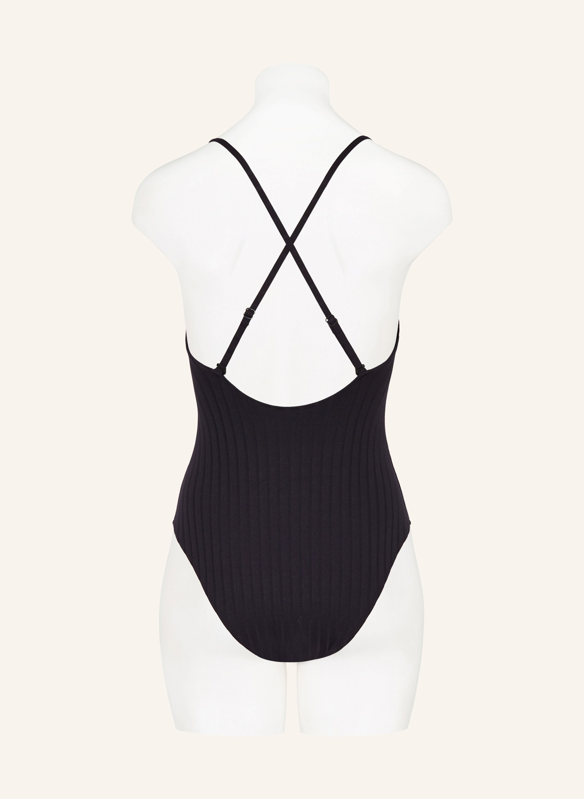 Thumbnail - Watercult Badeanzug Henley Rib schwarz