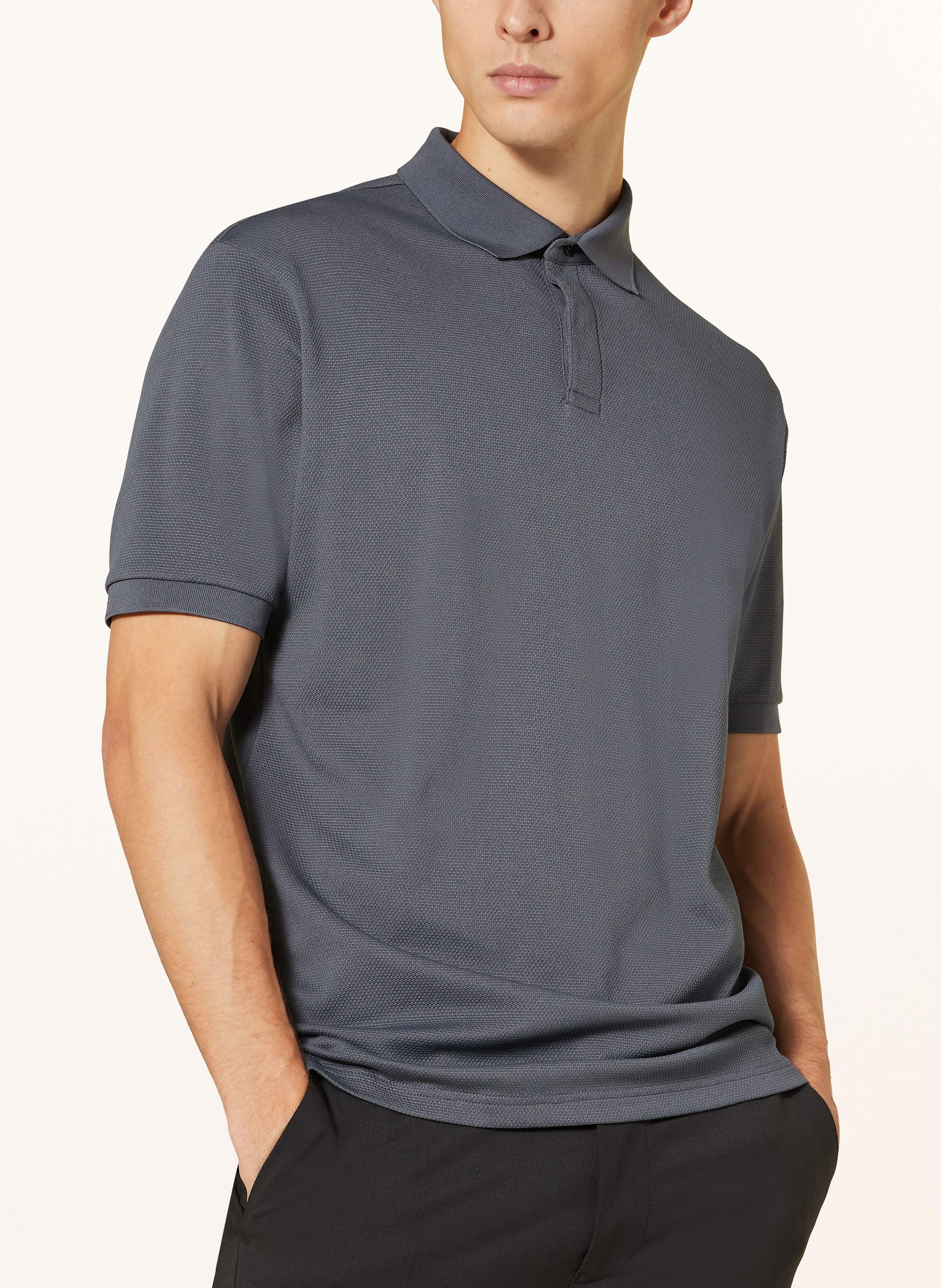 Thumbnail - Drykorn Piqué-Poloshirt Santos blau