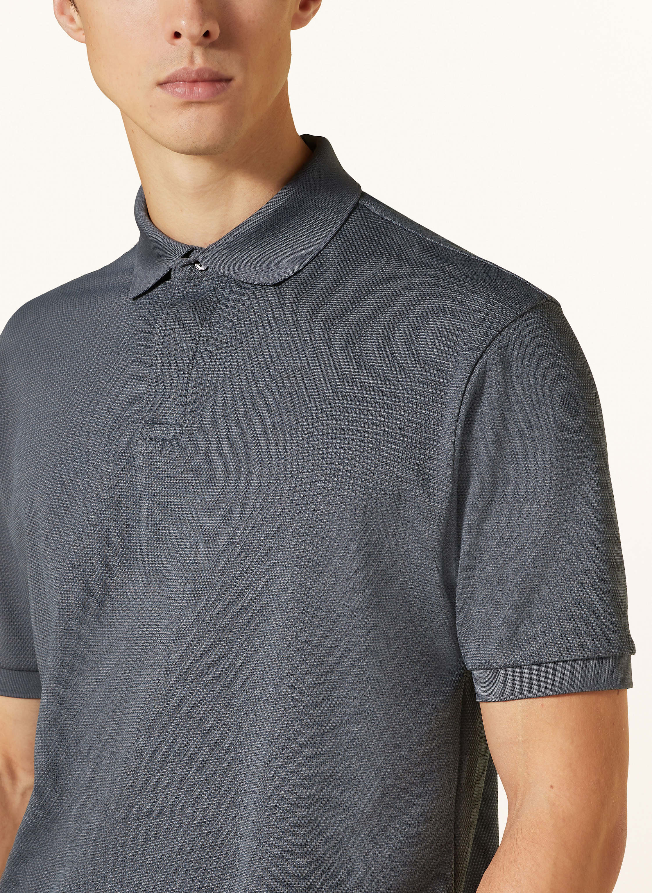 Thumbnail - Drykorn Piqué-Poloshirt Santos blau