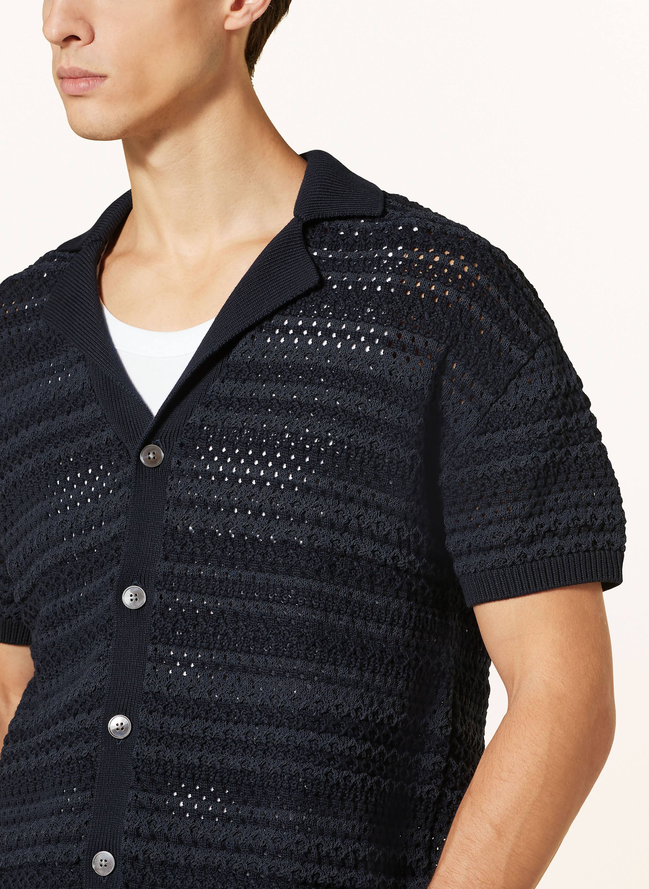 Thumbnail - Drykorn Strick-Resorthemd Ray Comfort Fit blau