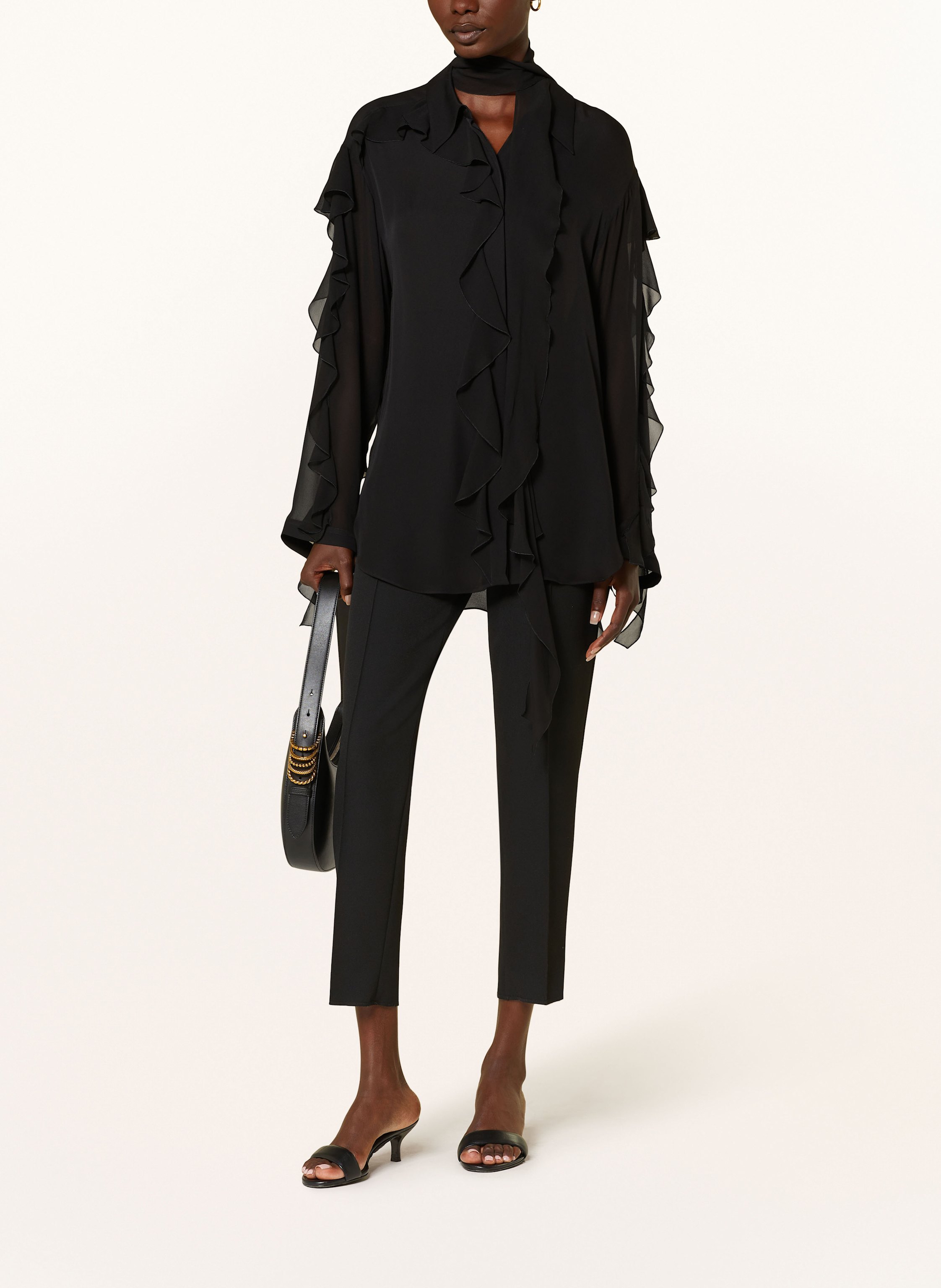 Thumbnail - Dorothee Schumacher Hemdbluse Sheer Twist Aus Seide Mit Volants schwarz