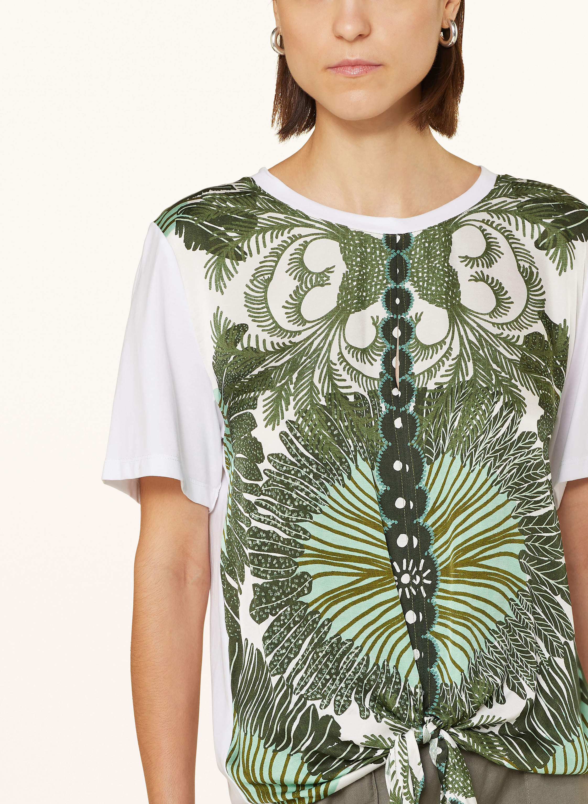 Thumbnail - Catnoir Blusenshirt Im Materialmix gruen