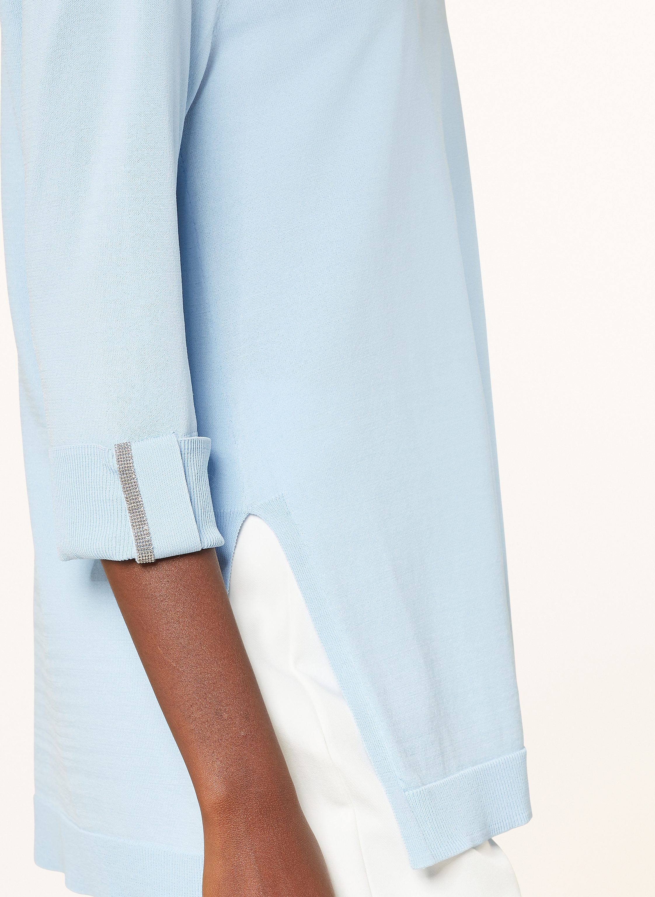 Thumbnail - Marc Aurel Pullover Mit 3/4-Arm Und Schmuckperlen blau