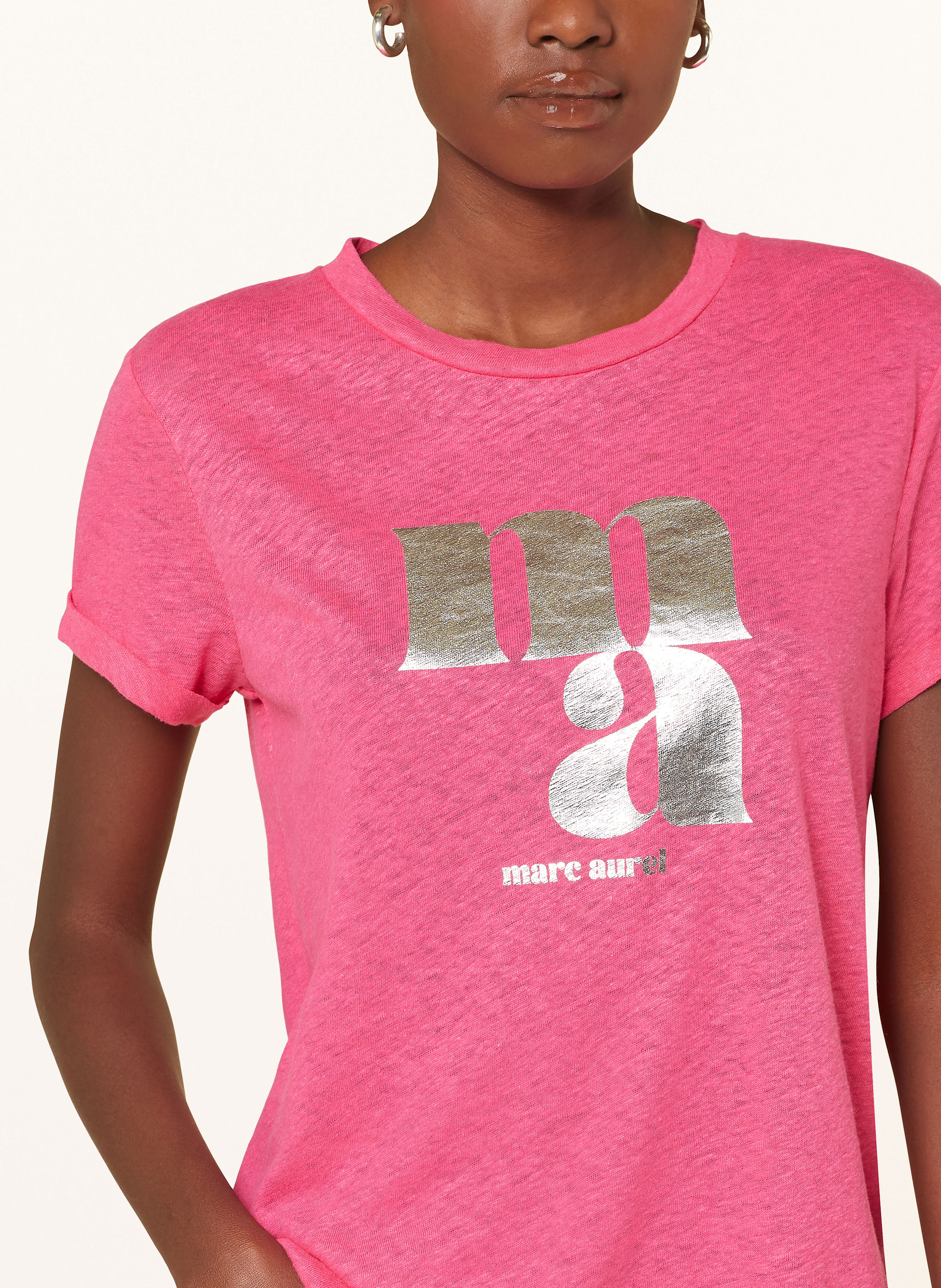 Thumbnail - Marc Aurel T-Shirt Aus Leinen pink