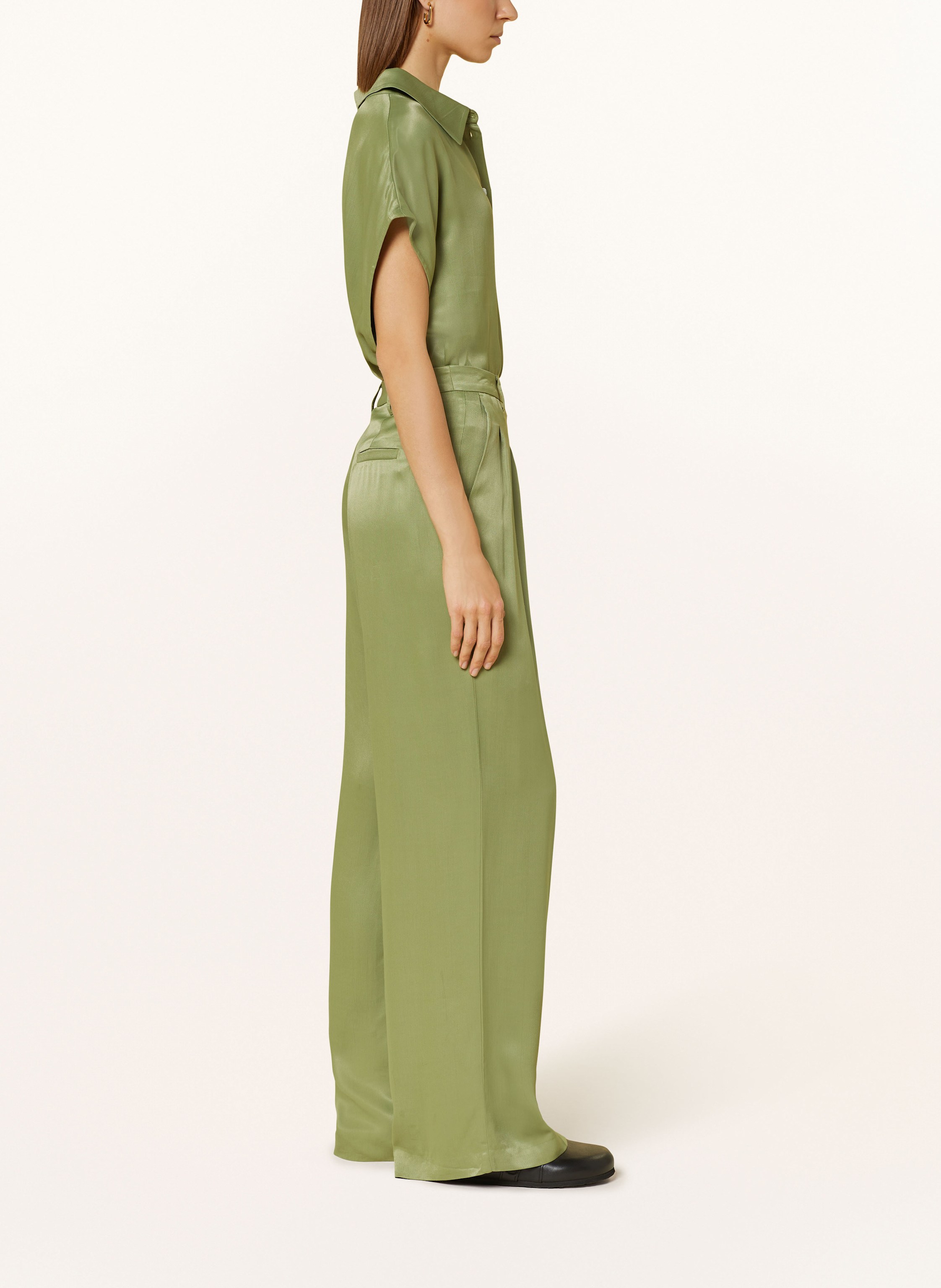 Thumbnail - Beaumont Marlenehose James Aus Satin gruen