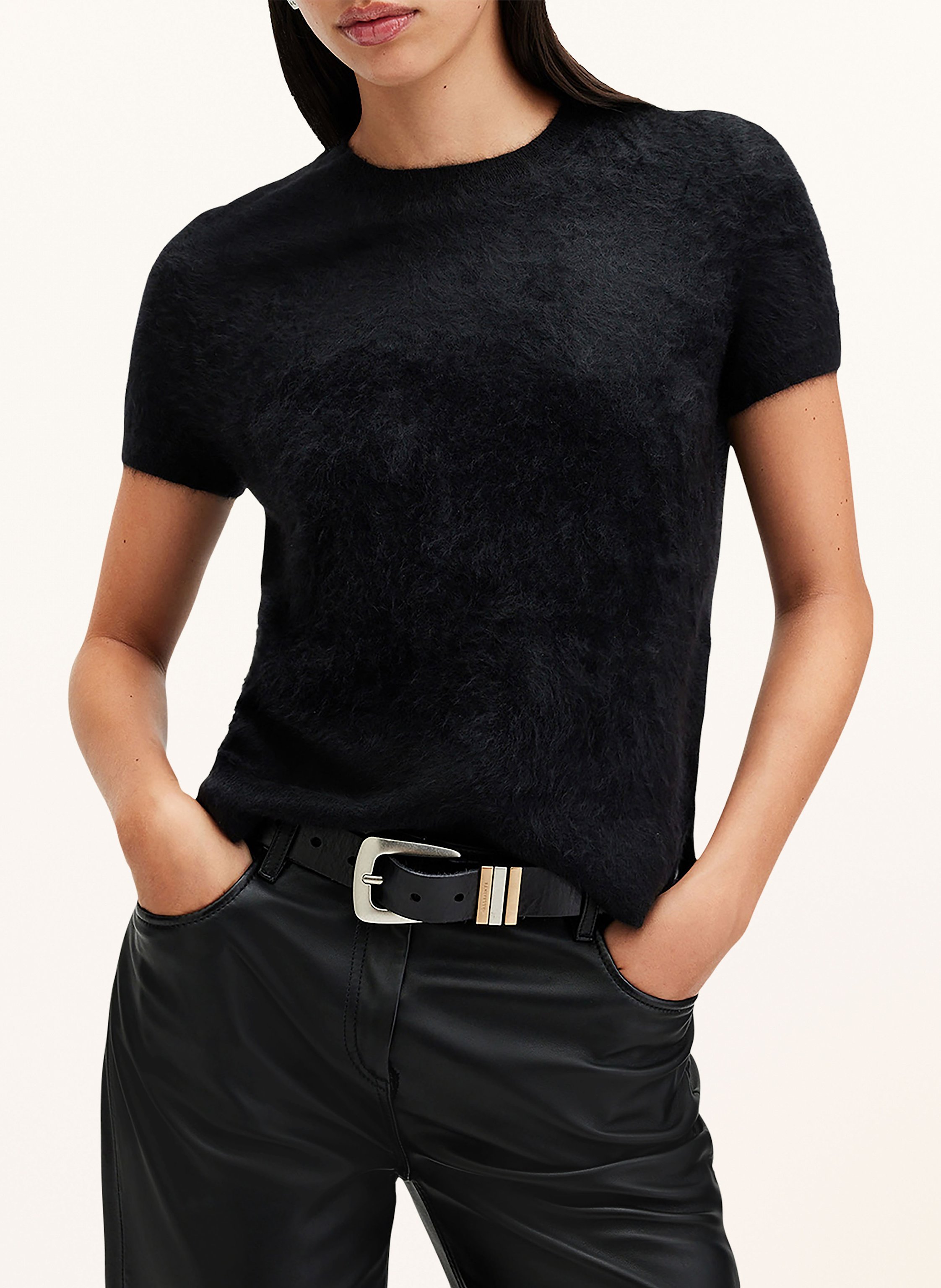 Thumbnail - Allsaints Strickshirt Rebel Aus Cashmere schwarz