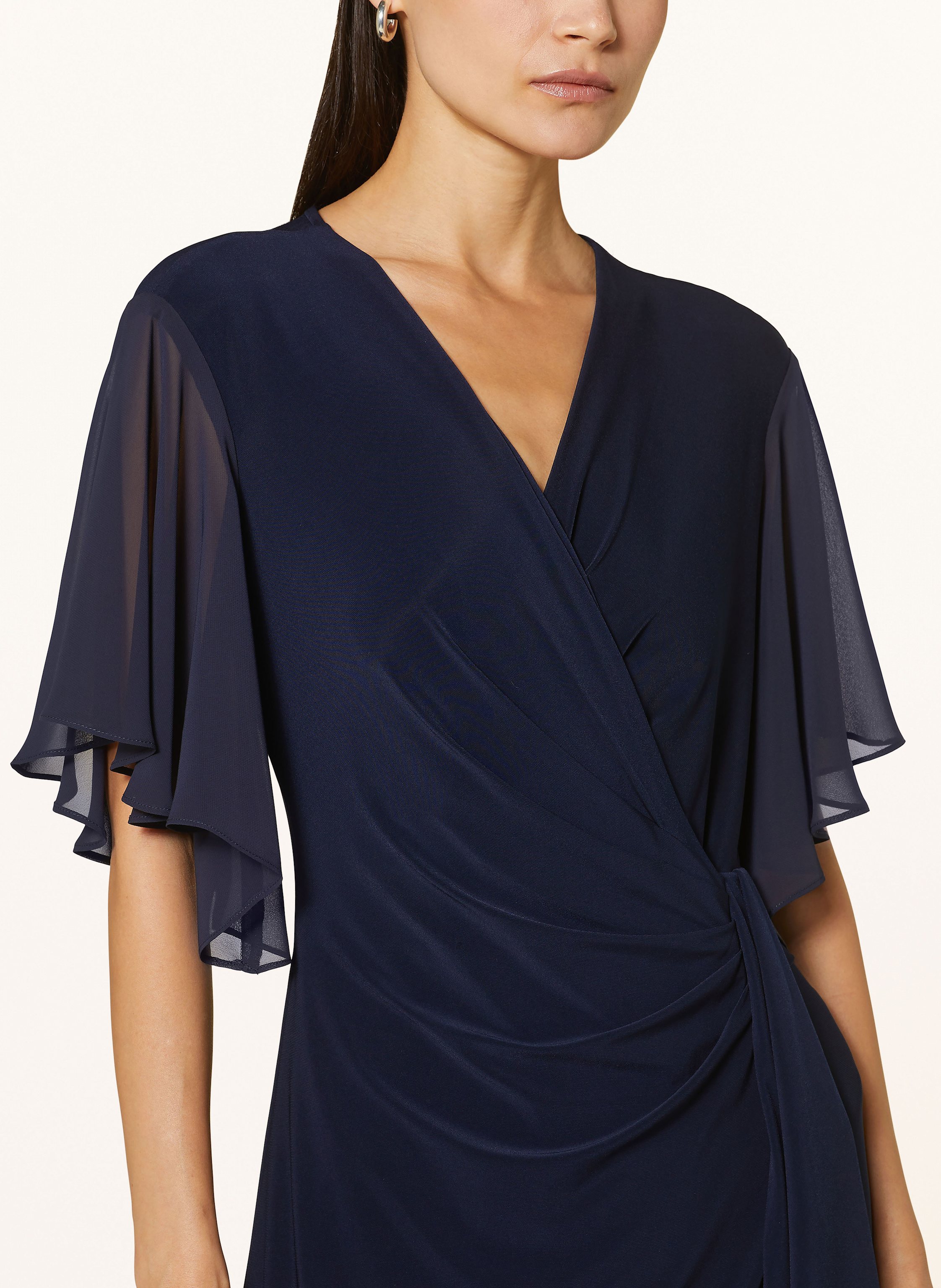 Thumbnail - Joseph Ribkoff Signature Cocktailkleid In Wickeloptik blau