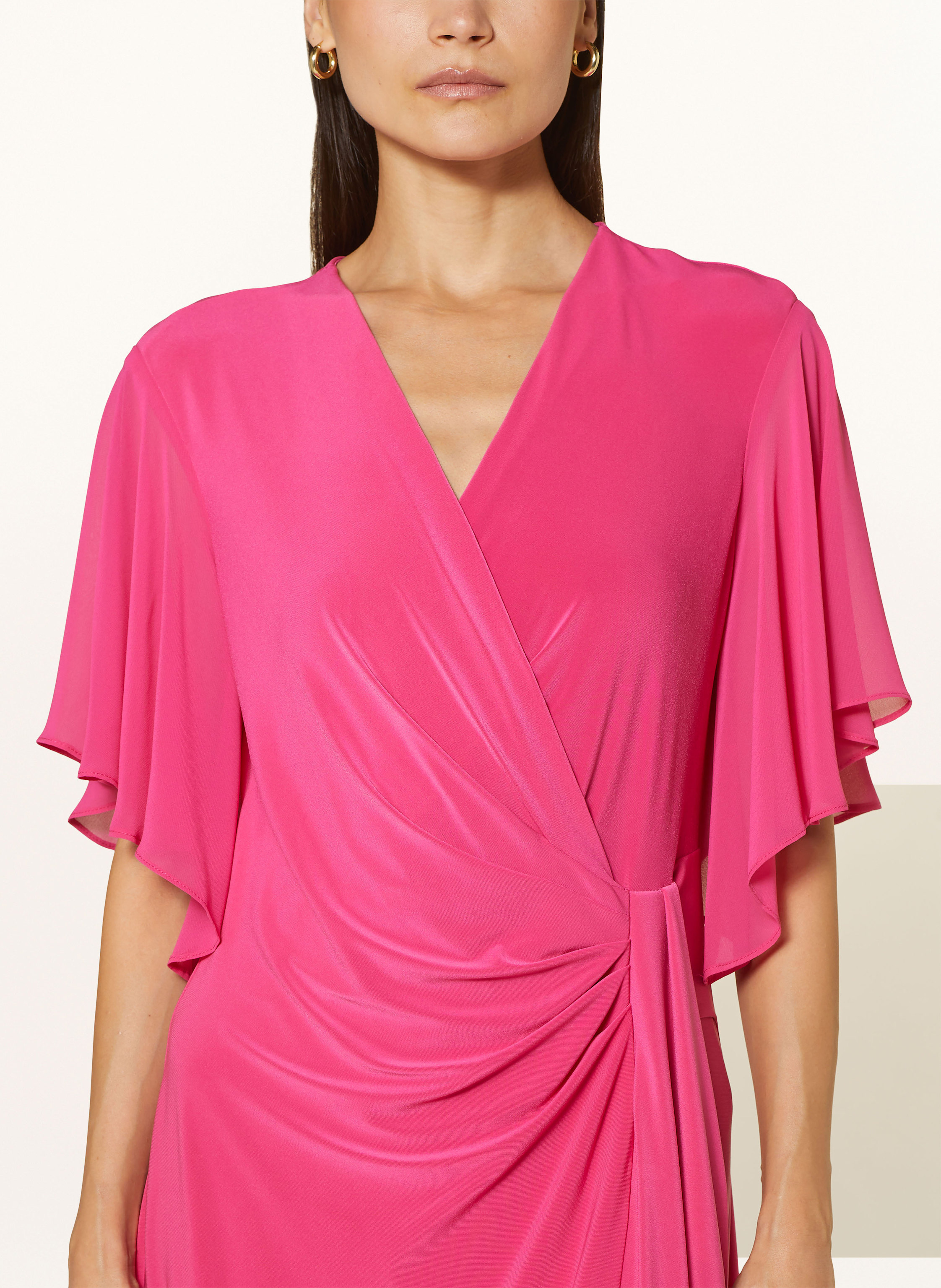 Thumbnail - Joseph Ribkoff Signature Cocktailkleid In Wickeloptik pink