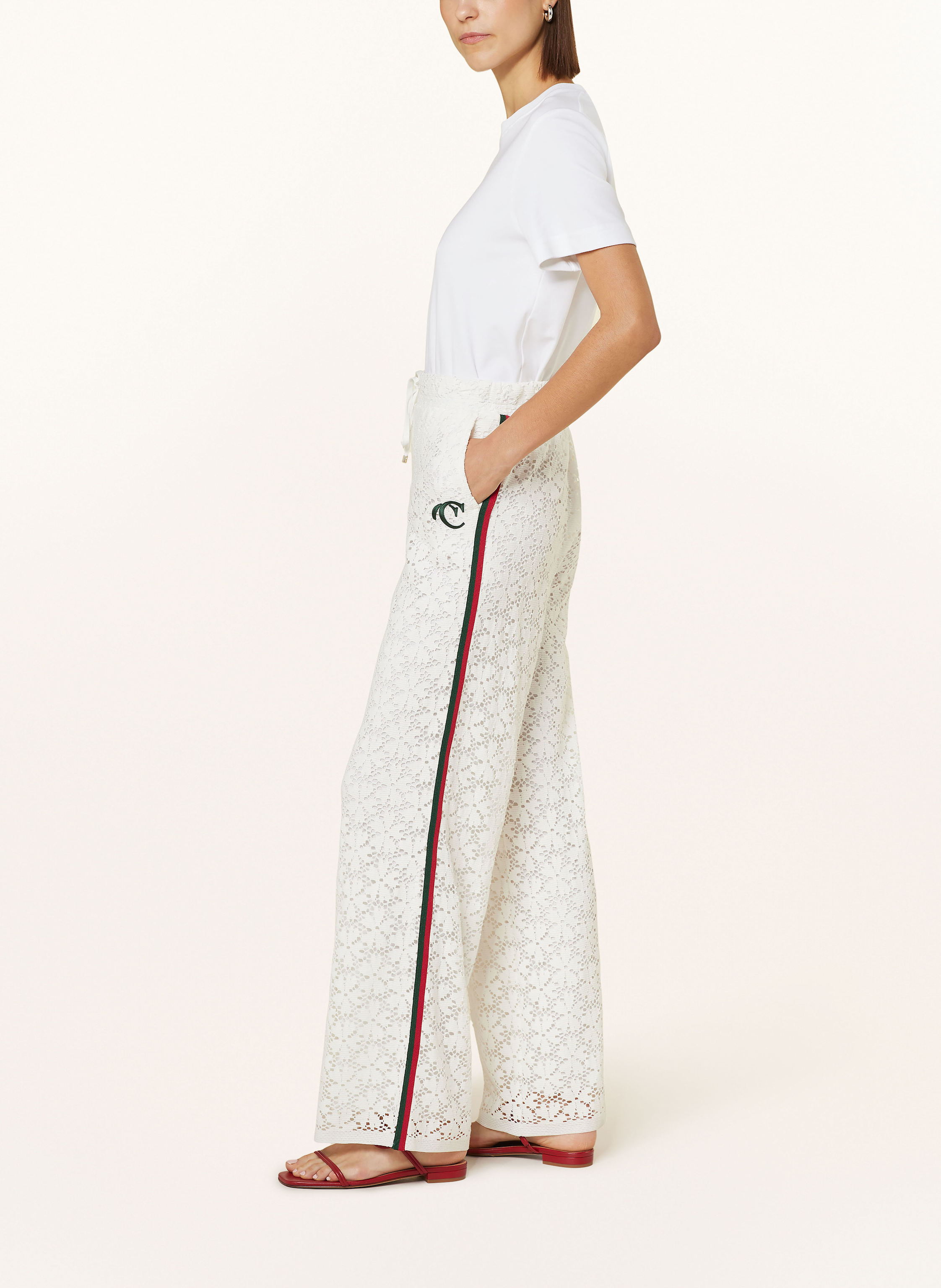 Thumbnail - Cambio Marlenehose Avril Aus Spitze weiss