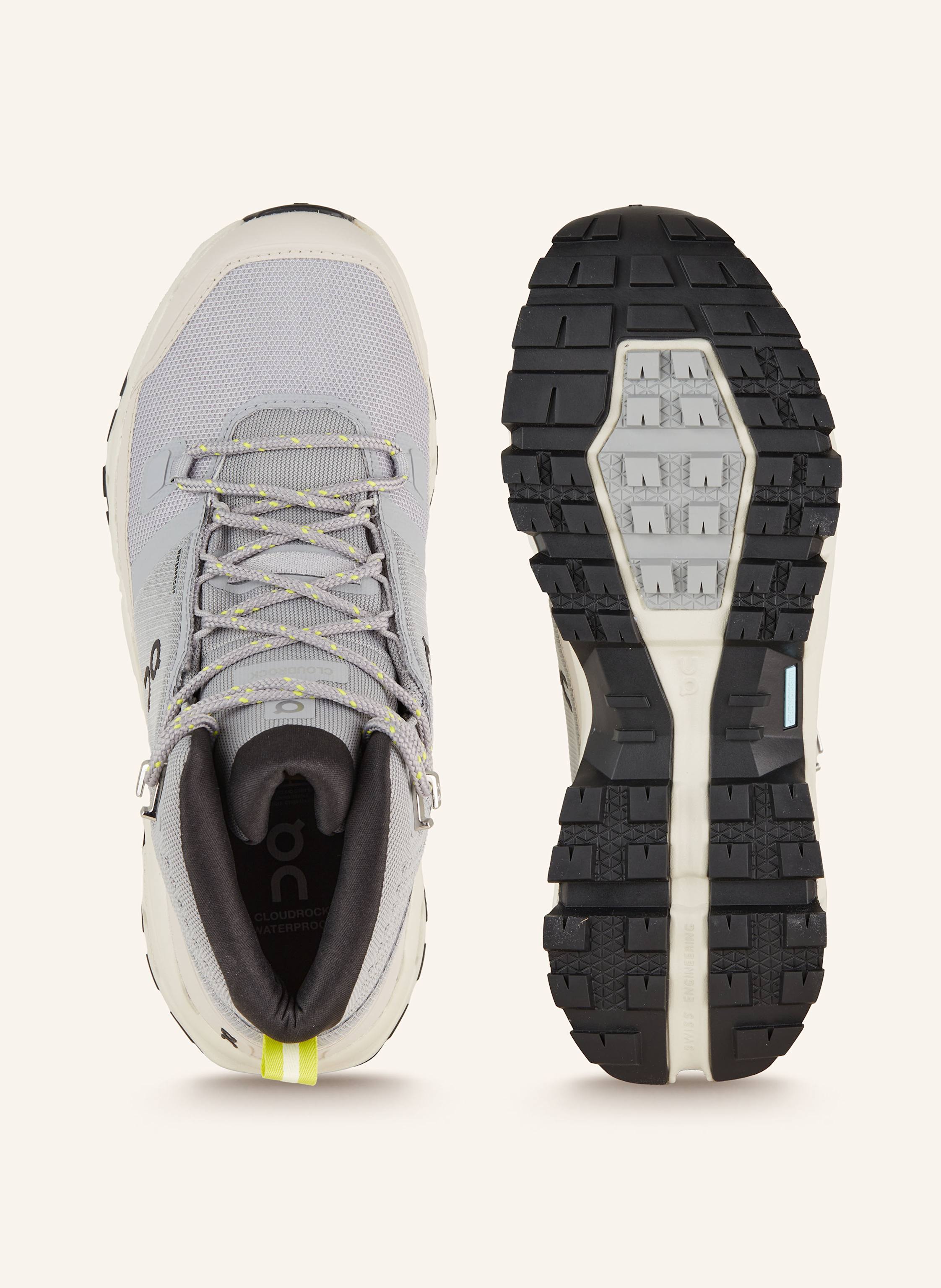 Thumbnail - On Wanderschuhe Cloudrock Mid Wp grau