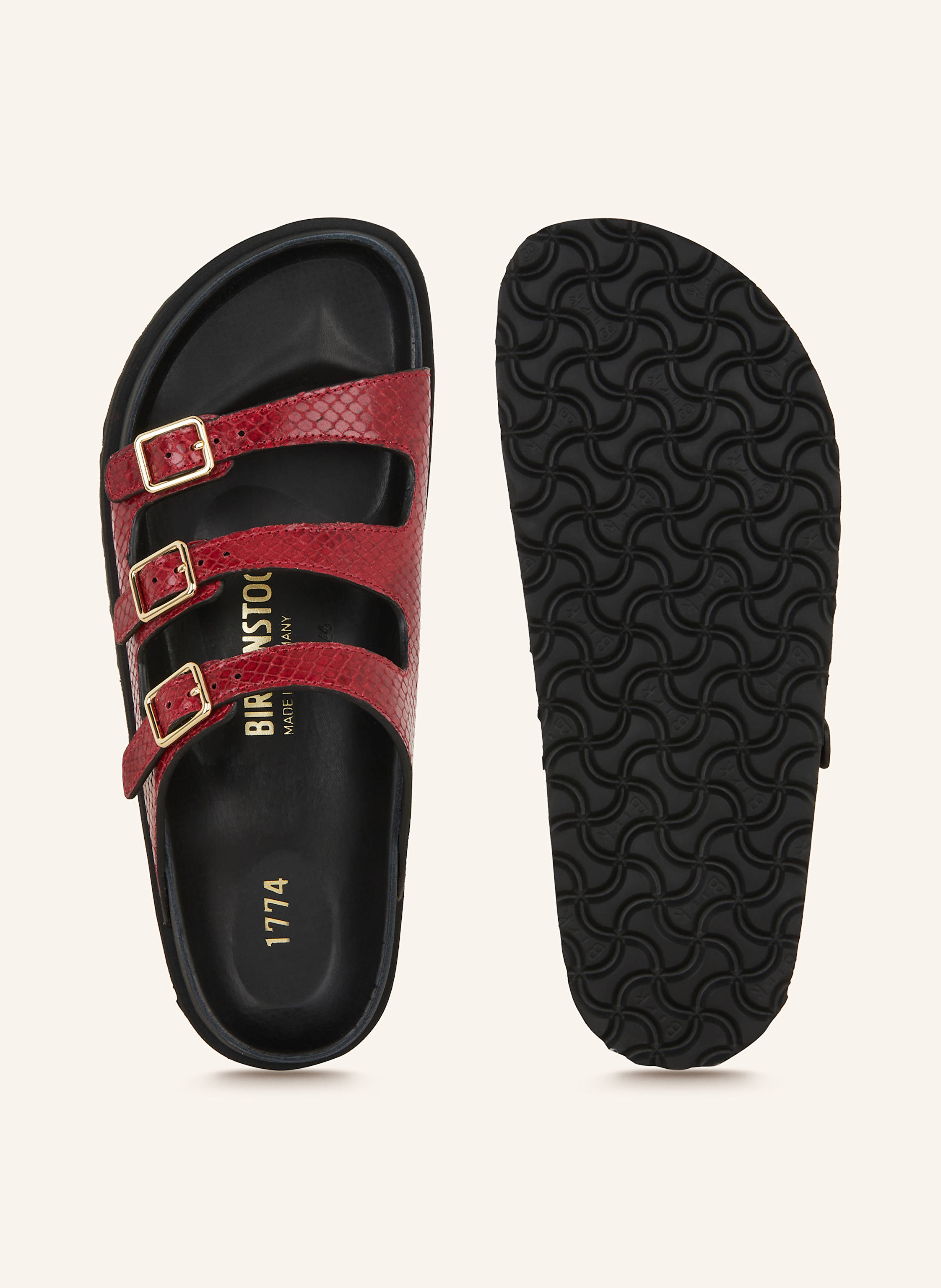 Thumbnail - 1774 Birkenstock Pantoletten Florida Lined 1774 rot