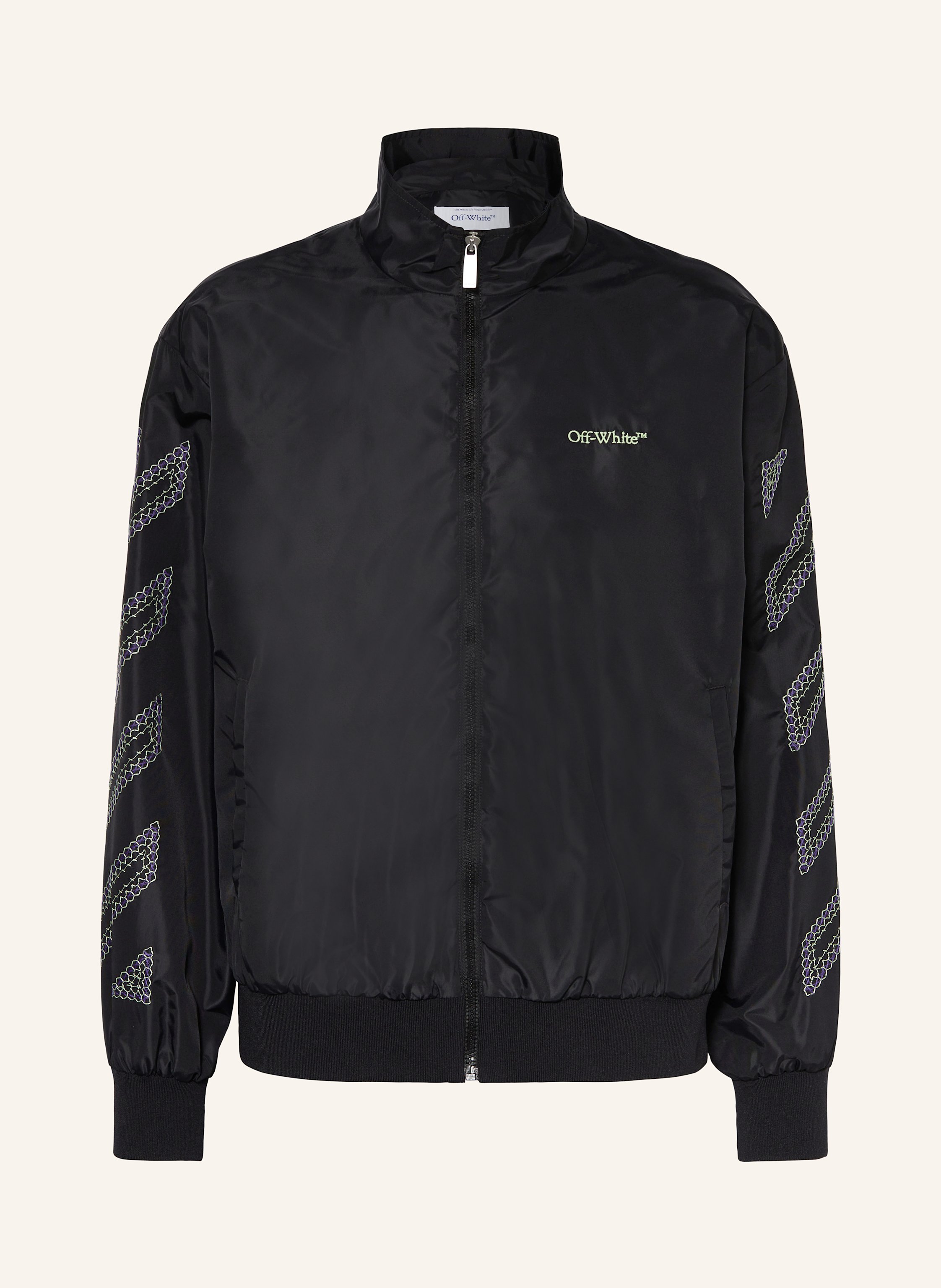 ブルゾン Off-White Black nylon blend bomber jacket Off-White Bomber jacket in black
