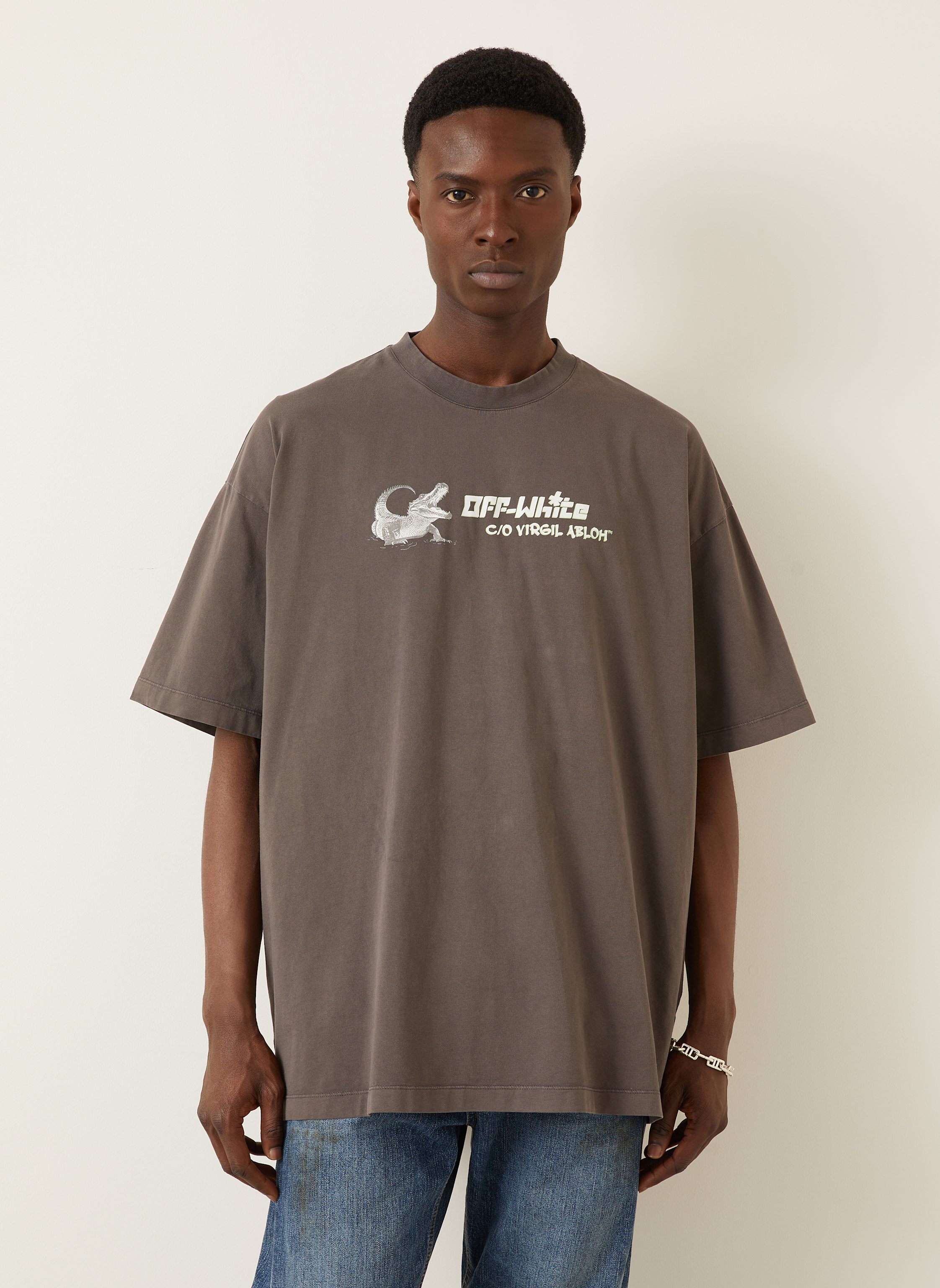 Thumbnail - Off-White T-Shirt Wht braun