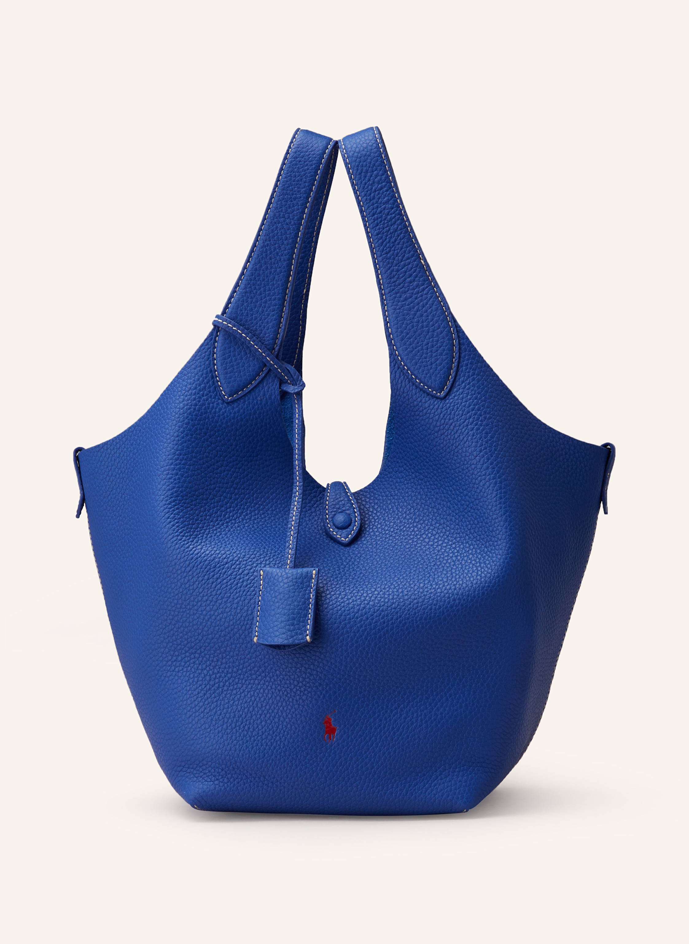 【POLO RALPH LAUREN】 SHINY DRUM PEBBLE ショッパーバッグ POLO RALPH LAUREN SHINY DRUM PEBBLE shopper in blue