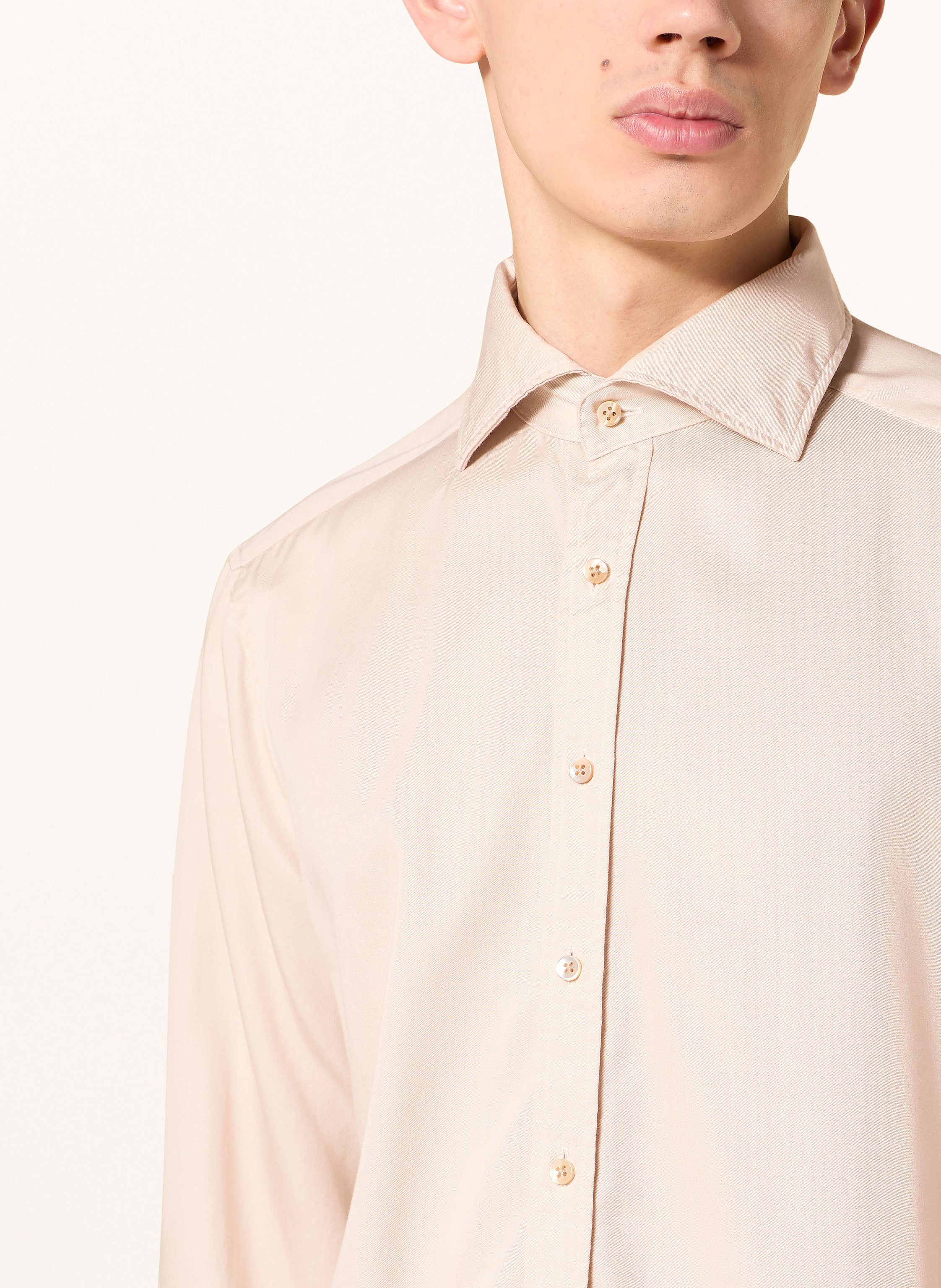 Thumbnail - Stenströms Hemd Slim Fit beige