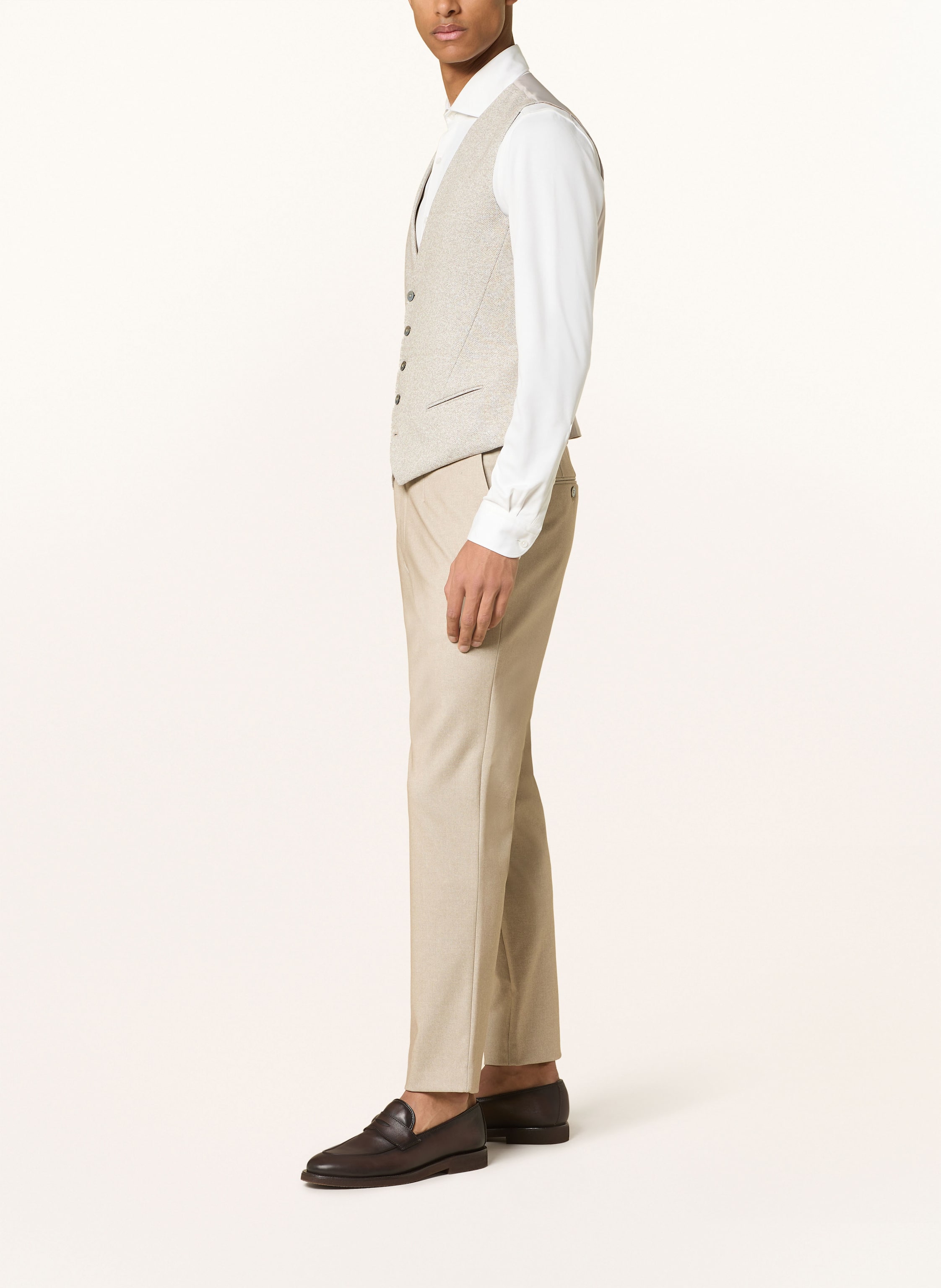 Thumbnail - Paul Anzughose Slim Fit Aus Jersey beige