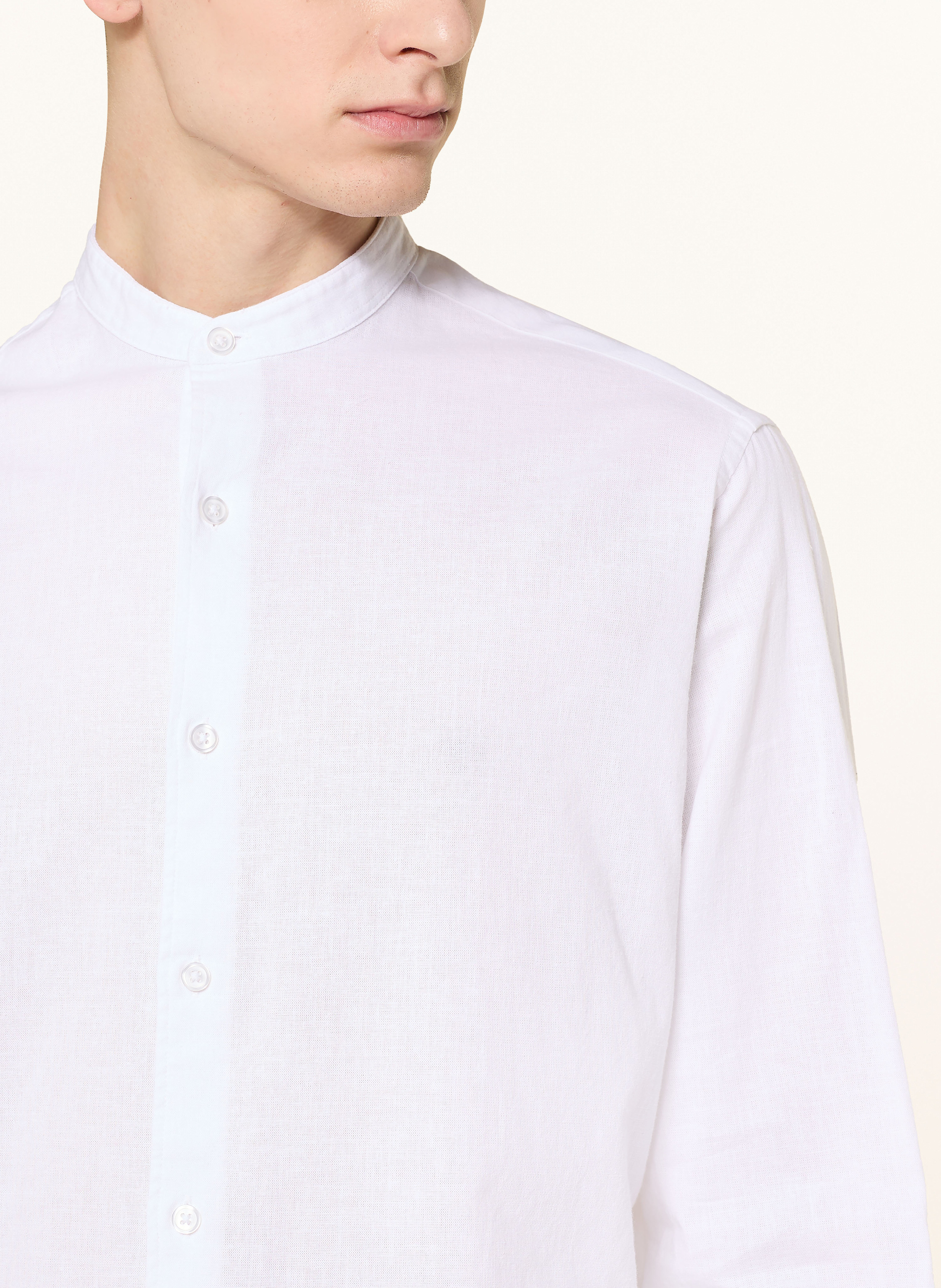 Thumbnail - Paul Hemd Comfort Fit Mit Leinen weiss