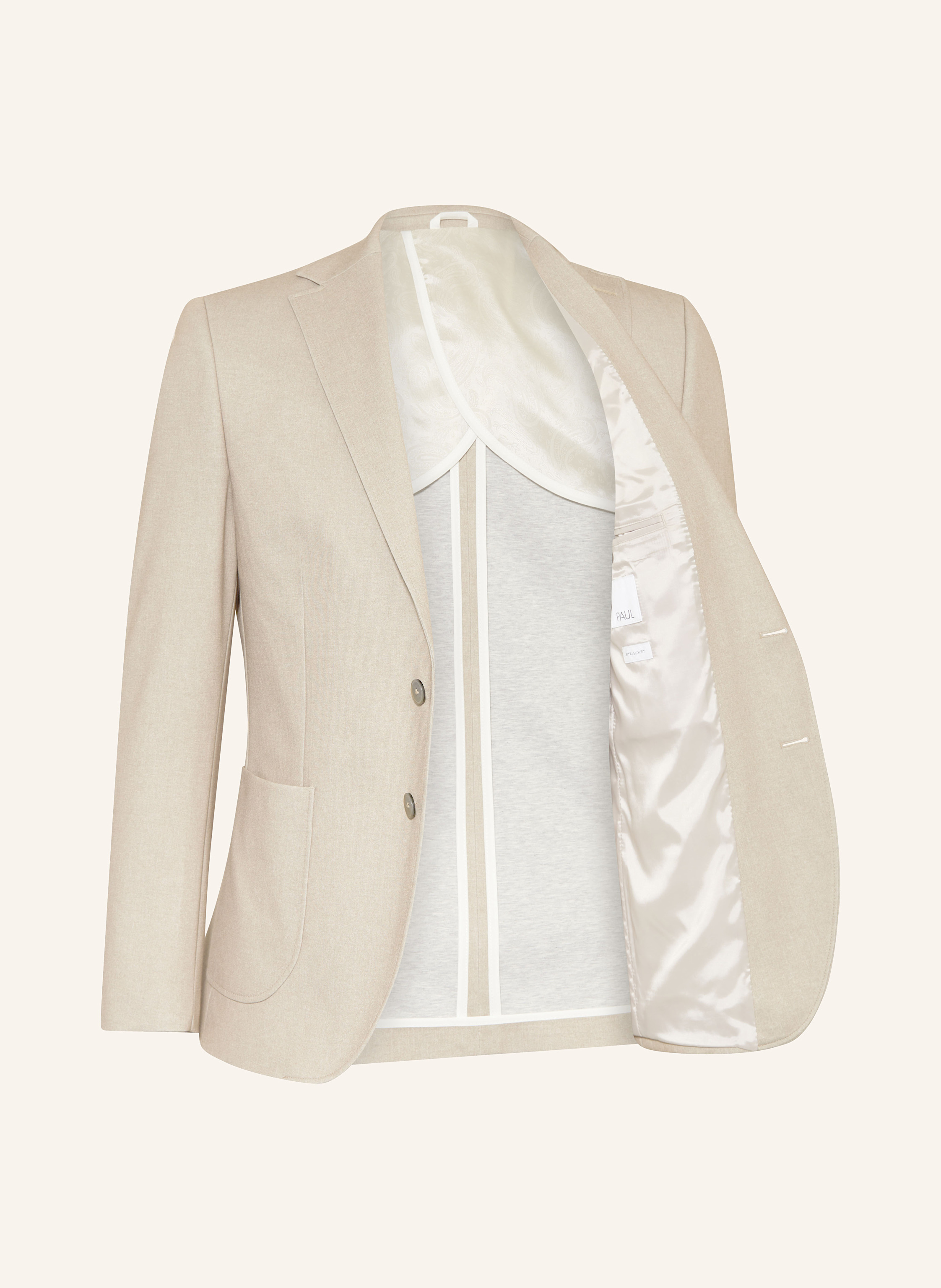 Thumbnail - Paul Anzugsakko Extra Slim Fit Aus Jersey beige