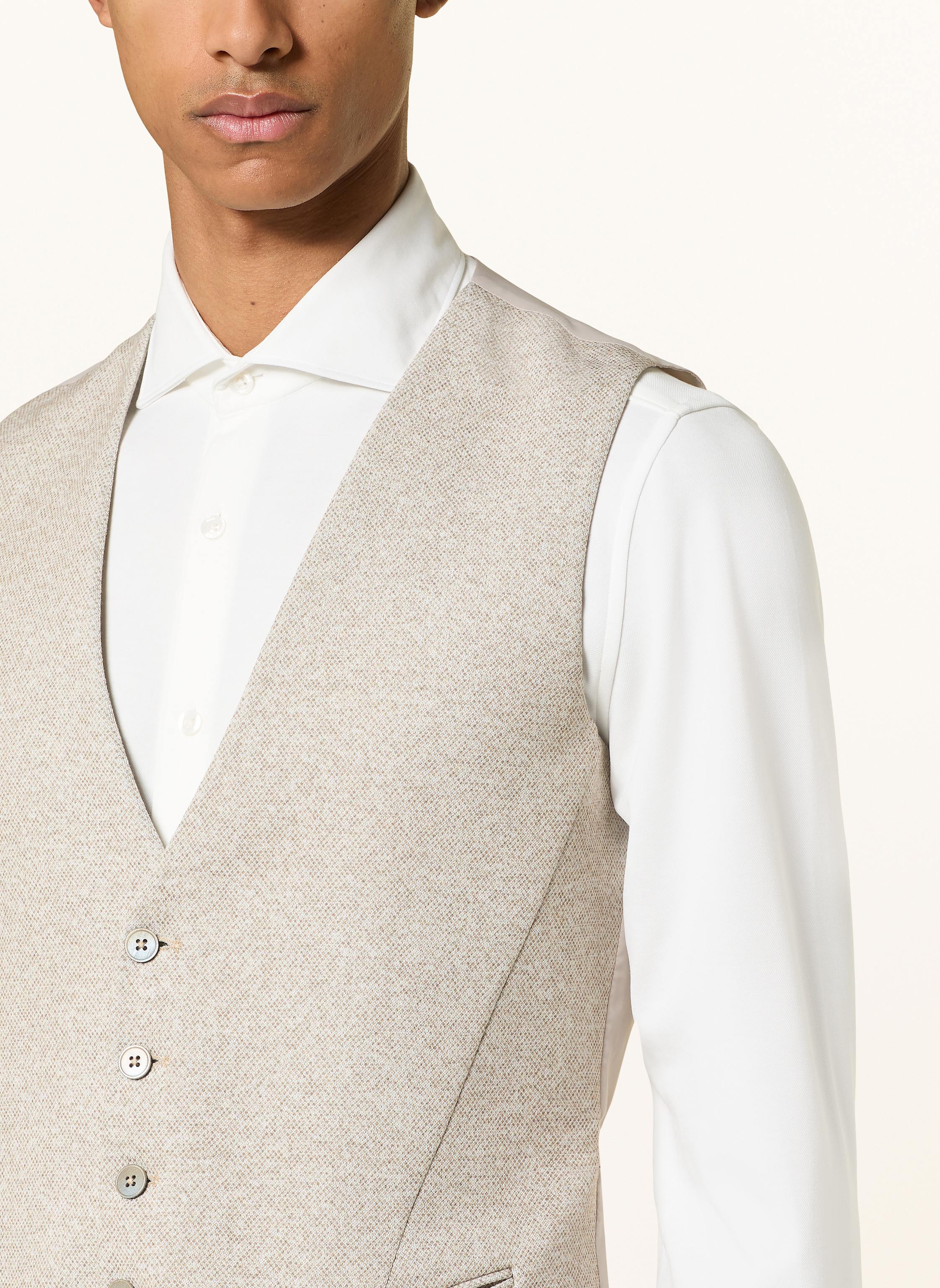 Thumbnail - Paul Anzugweste Extra Slim Fit Zum Wenden Aus Jersey beige