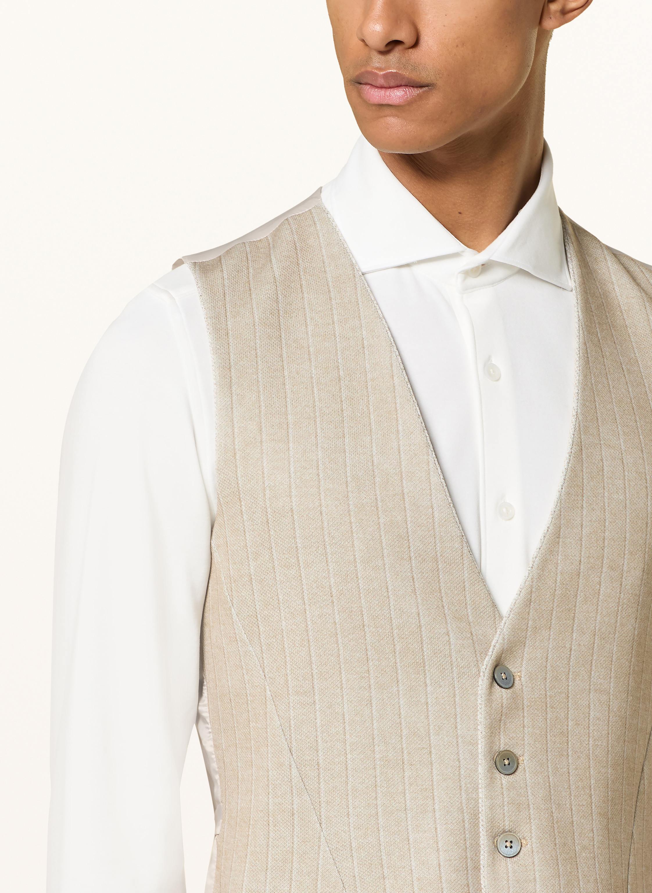 Thumbnail - Paul Anzugweste Extra Slim Fit Zum Wenden Aus Jersey beige