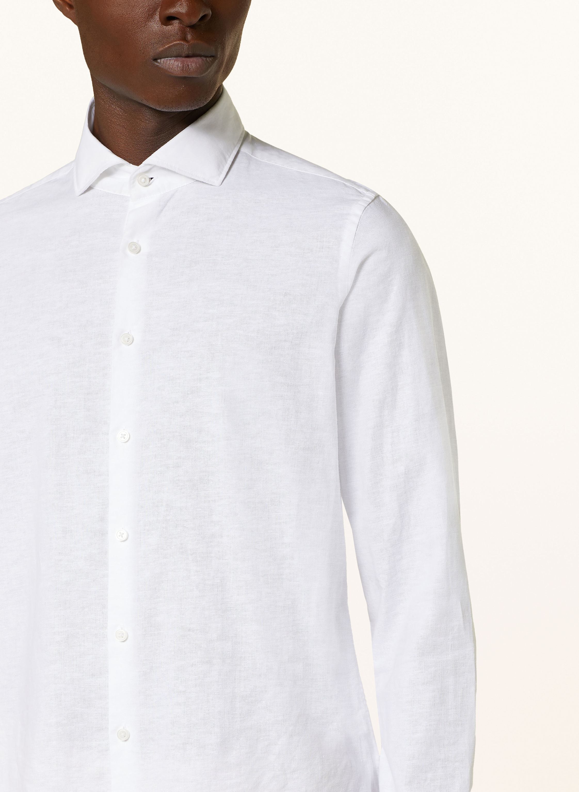 Thumbnail - Paul Hemd Slim Fit Mit Leinen weiss