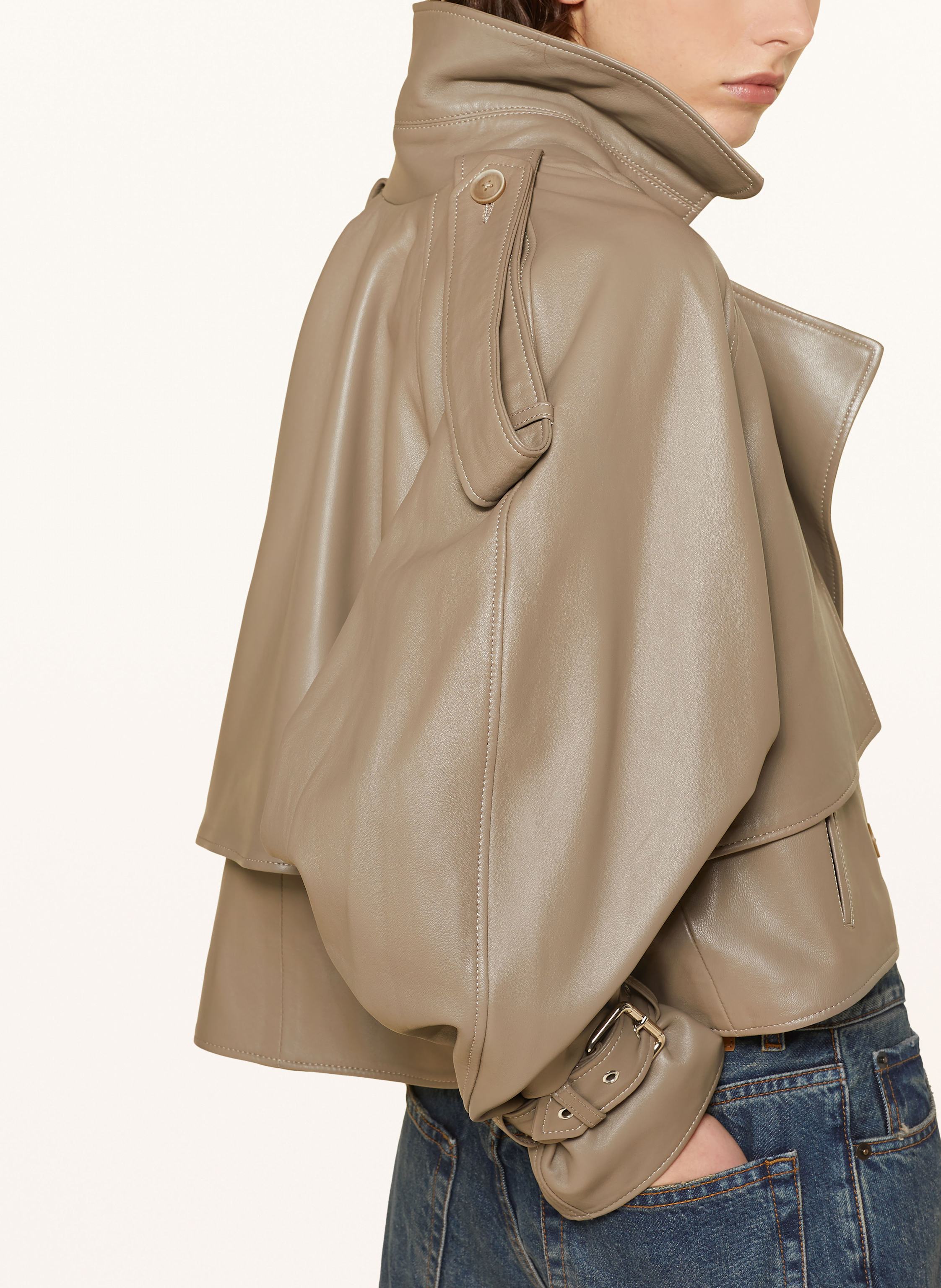 Thumbnail - Mrs & Hugs Trench-Jacke Aus Leder beige