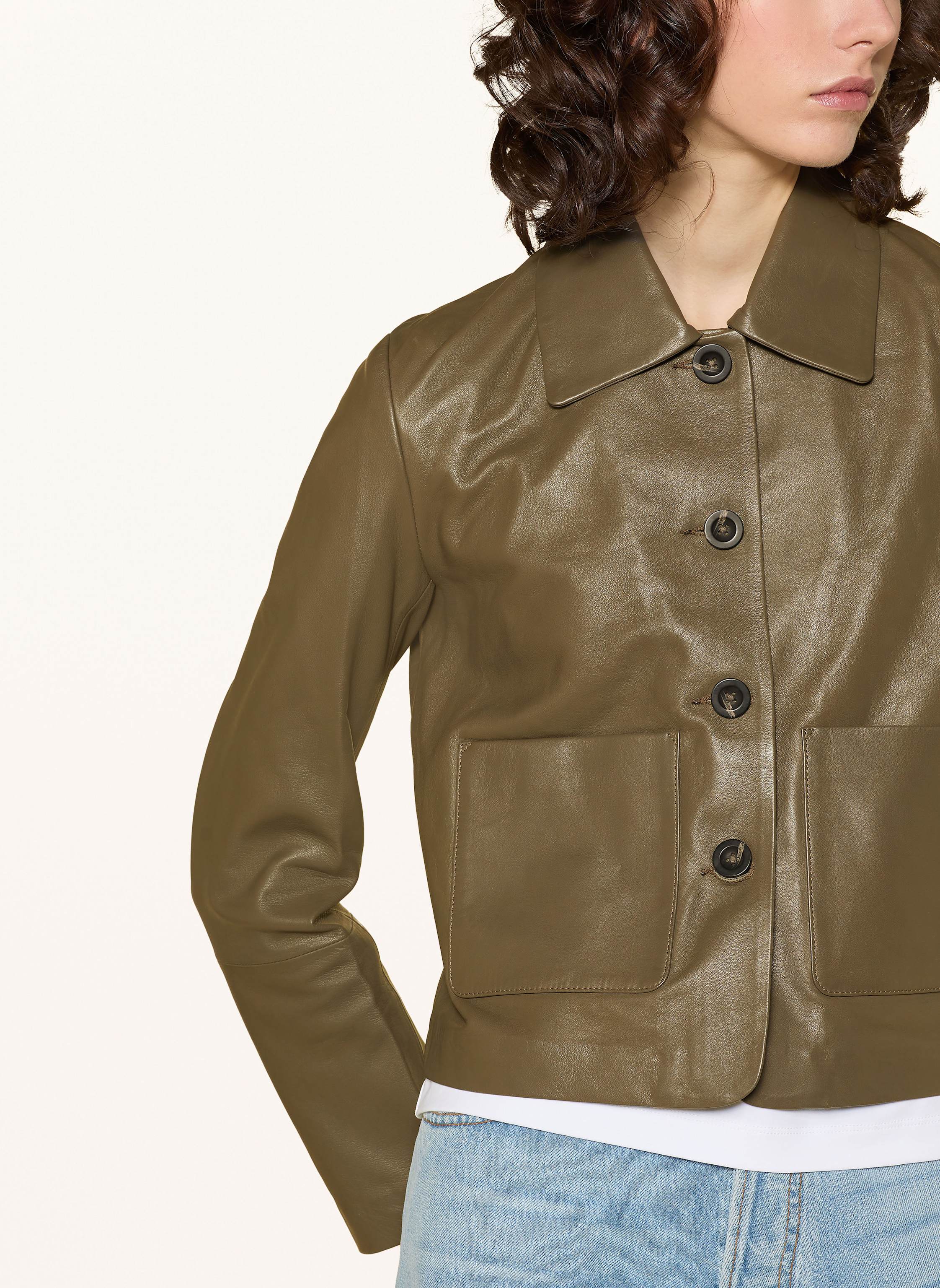 Thumbnail - Mrs & Hugs Lederjacke beige