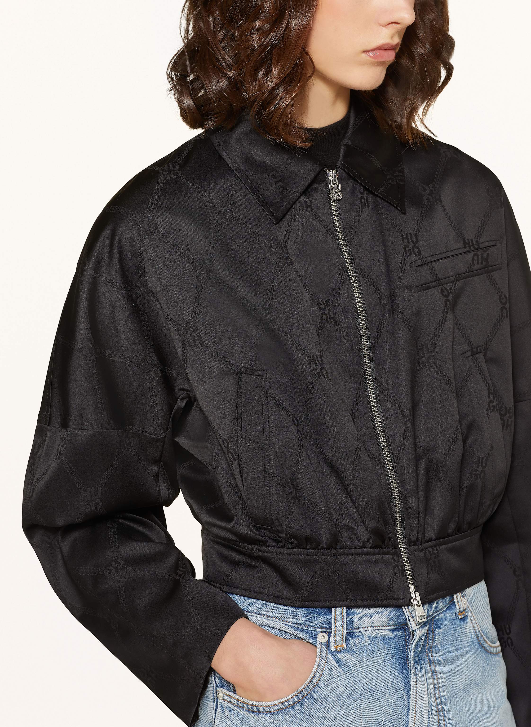 Thumbnail - Hugo Kastenjacke Aleria Aus Satin blau