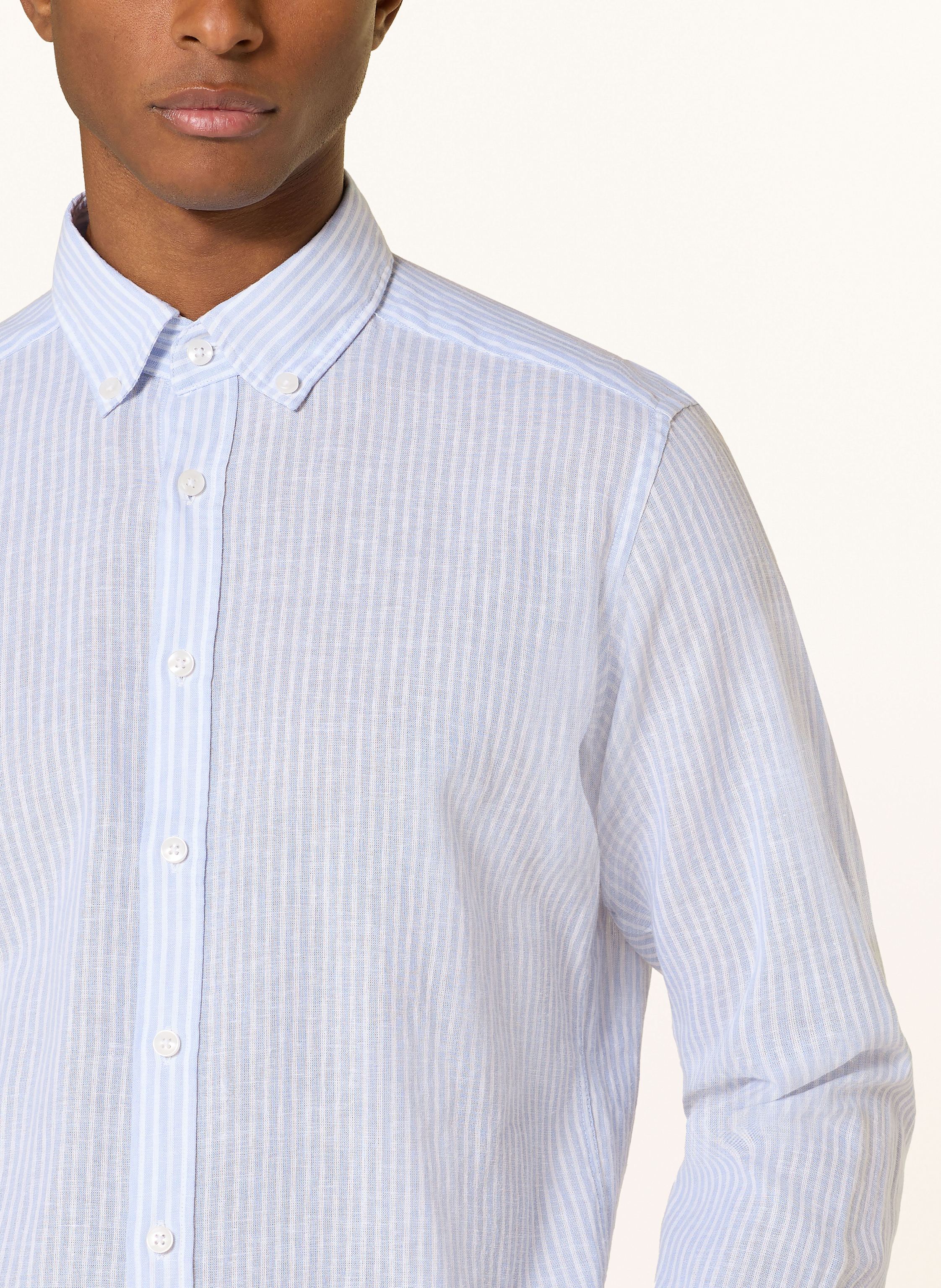 Thumbnail - Strokesman's Hemd Regular Fit Mit Leinen blau