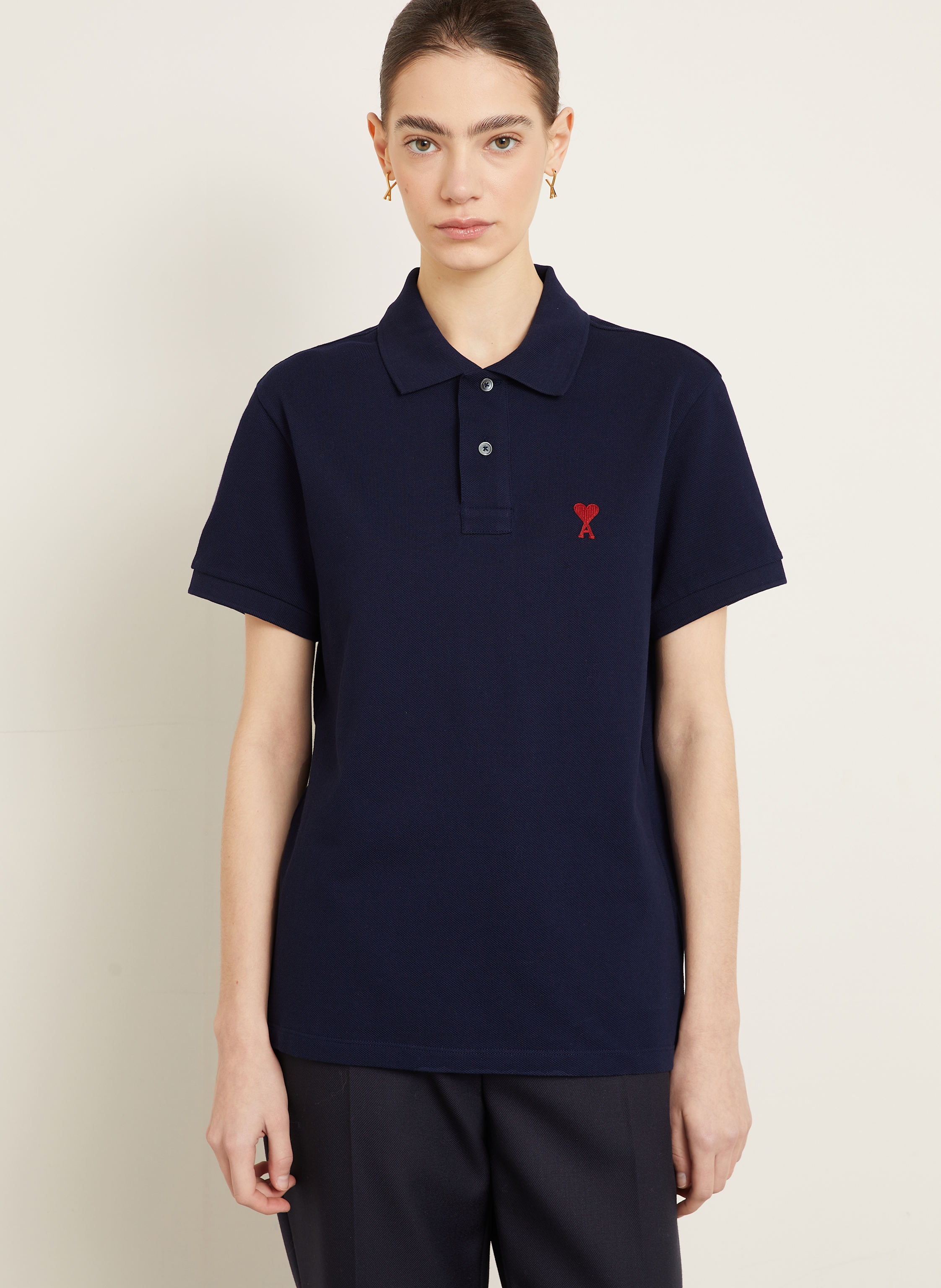 Thumbnail - Ami Paris Piqué-Poloshirt blau
