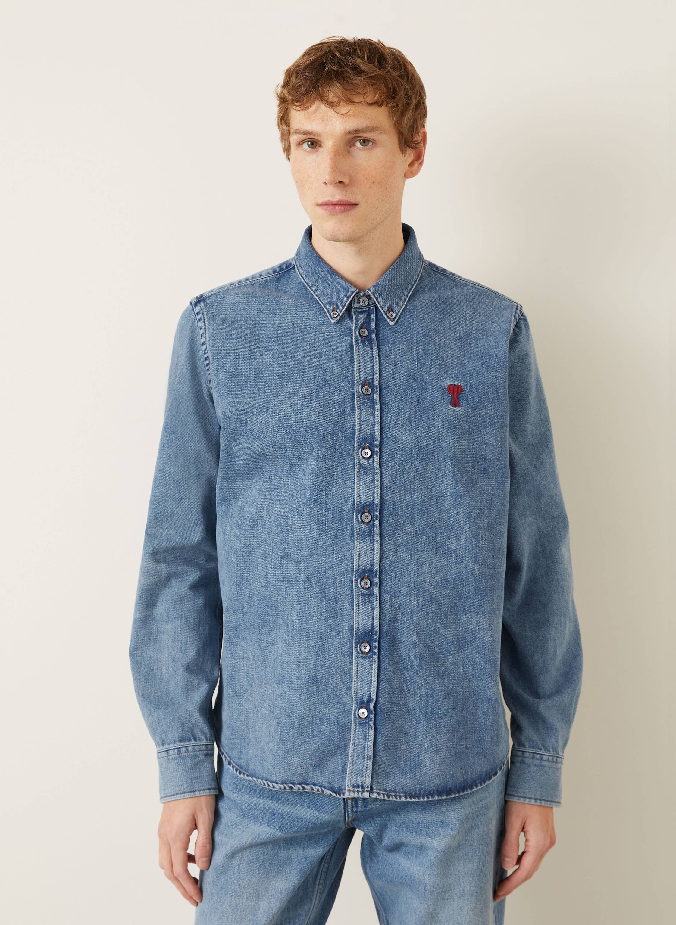 Thumbnail - Ami Paris Jeans-Overshirt blau