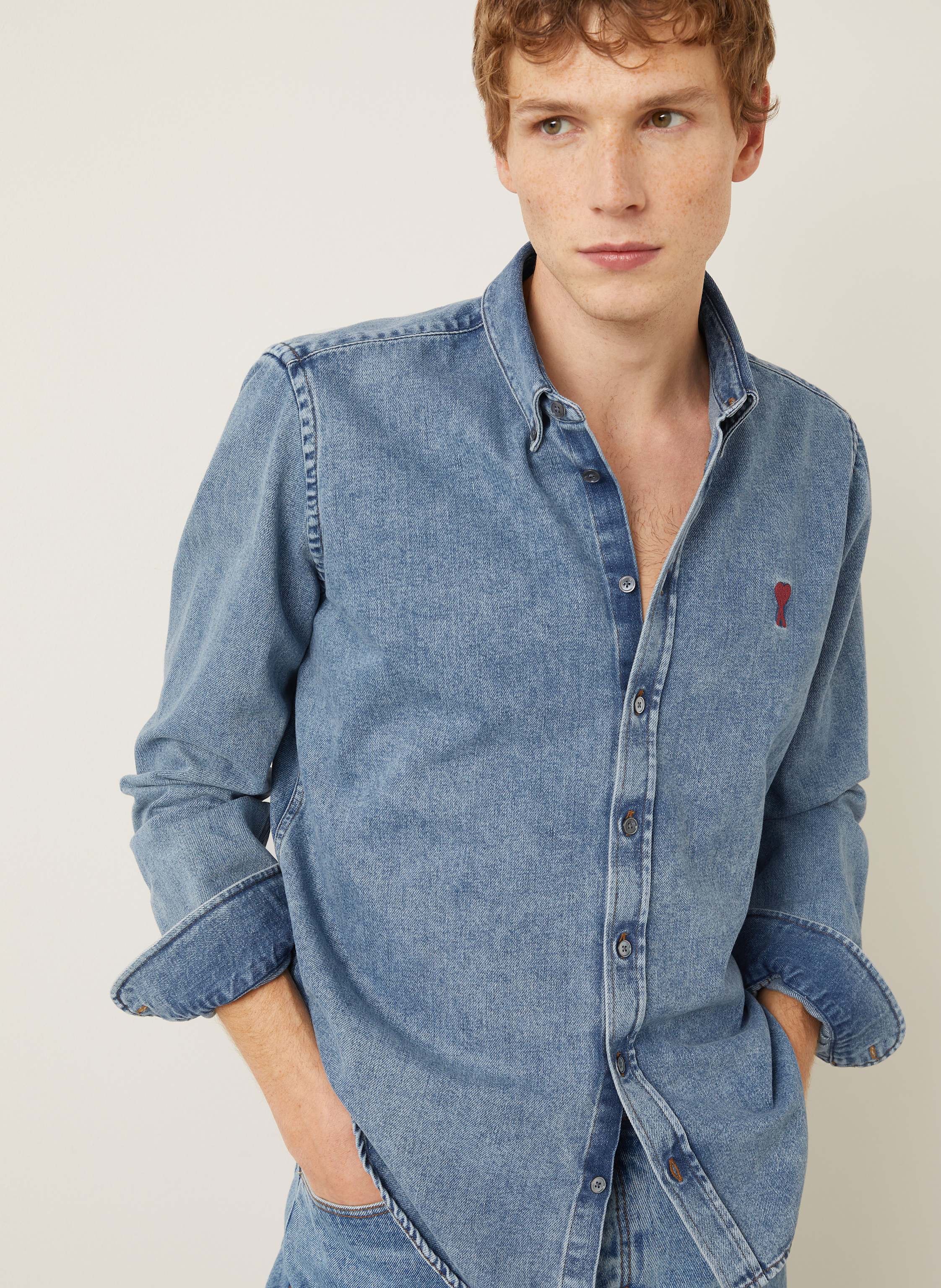 Thumbnail - Ami Paris Jeans-Overshirt blau