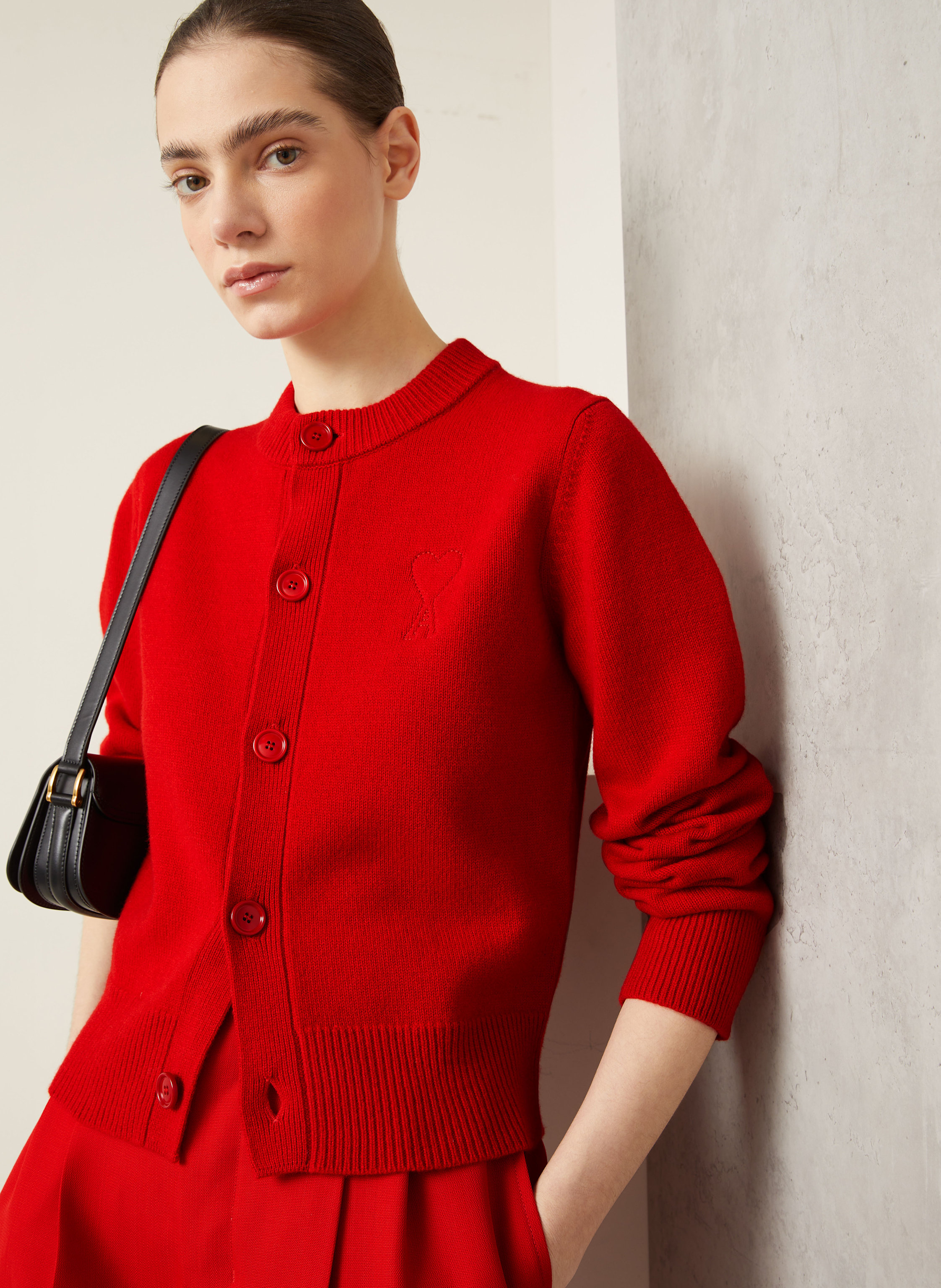 Thumbnail - Ami Paris Strickjacke rot