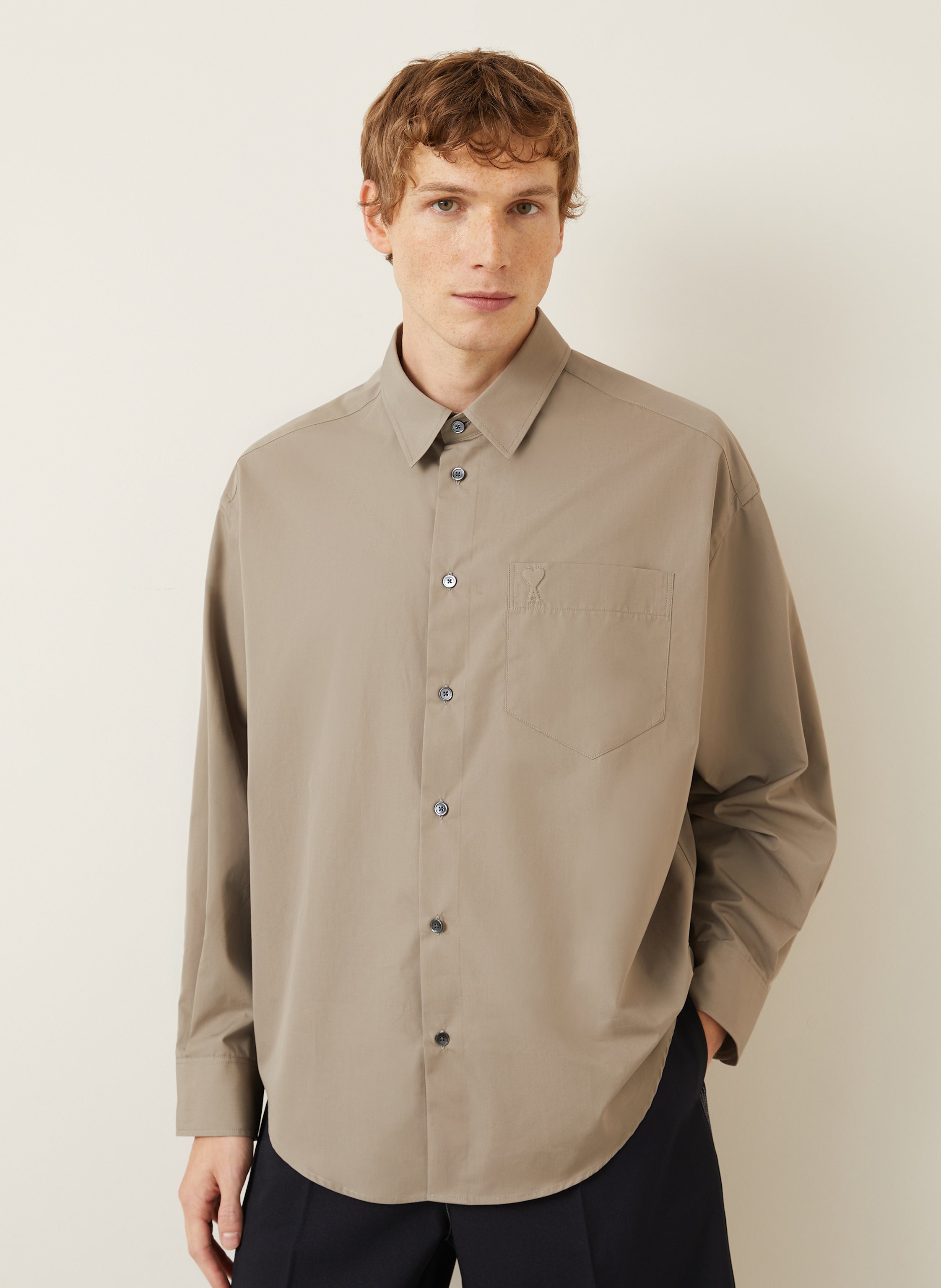 Thumbnail - Ami Paris Hemd Comfort Fit beige