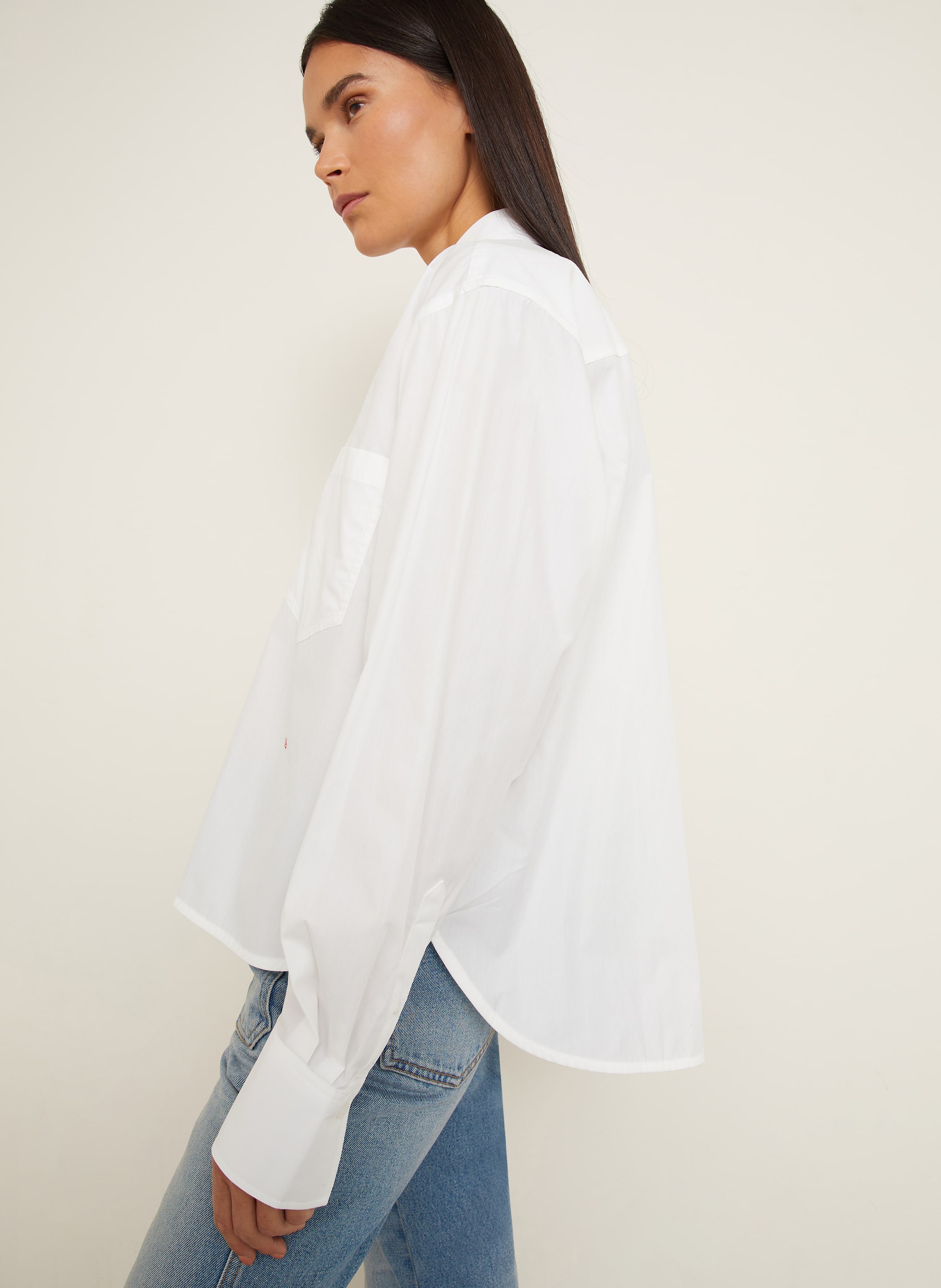 Thumbnail - Victoria Beckham Cropped-Hemdbluse weiss