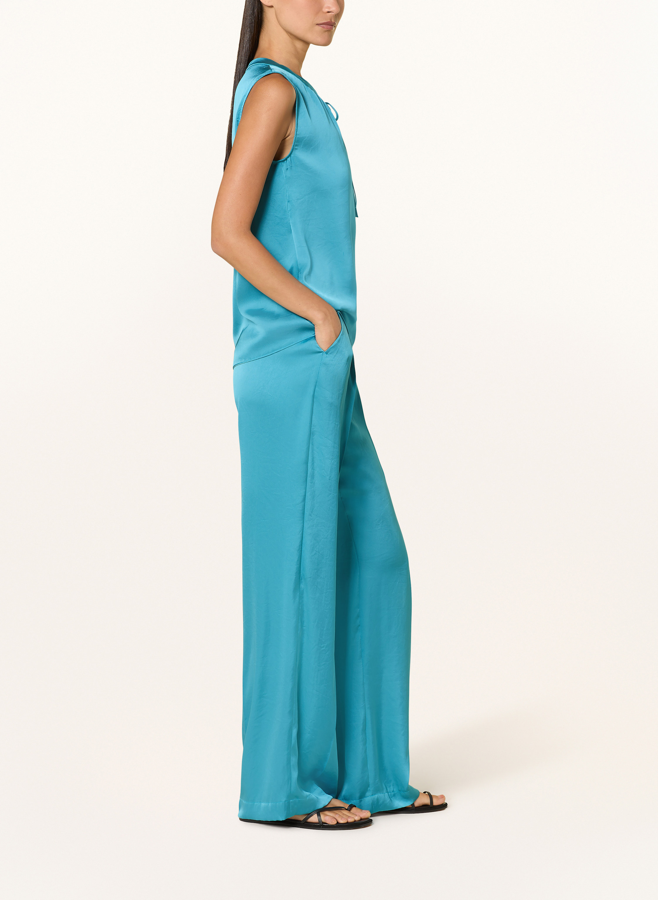 Thumbnail - Luisa Cerano Marlenehosen Aus Satin blau