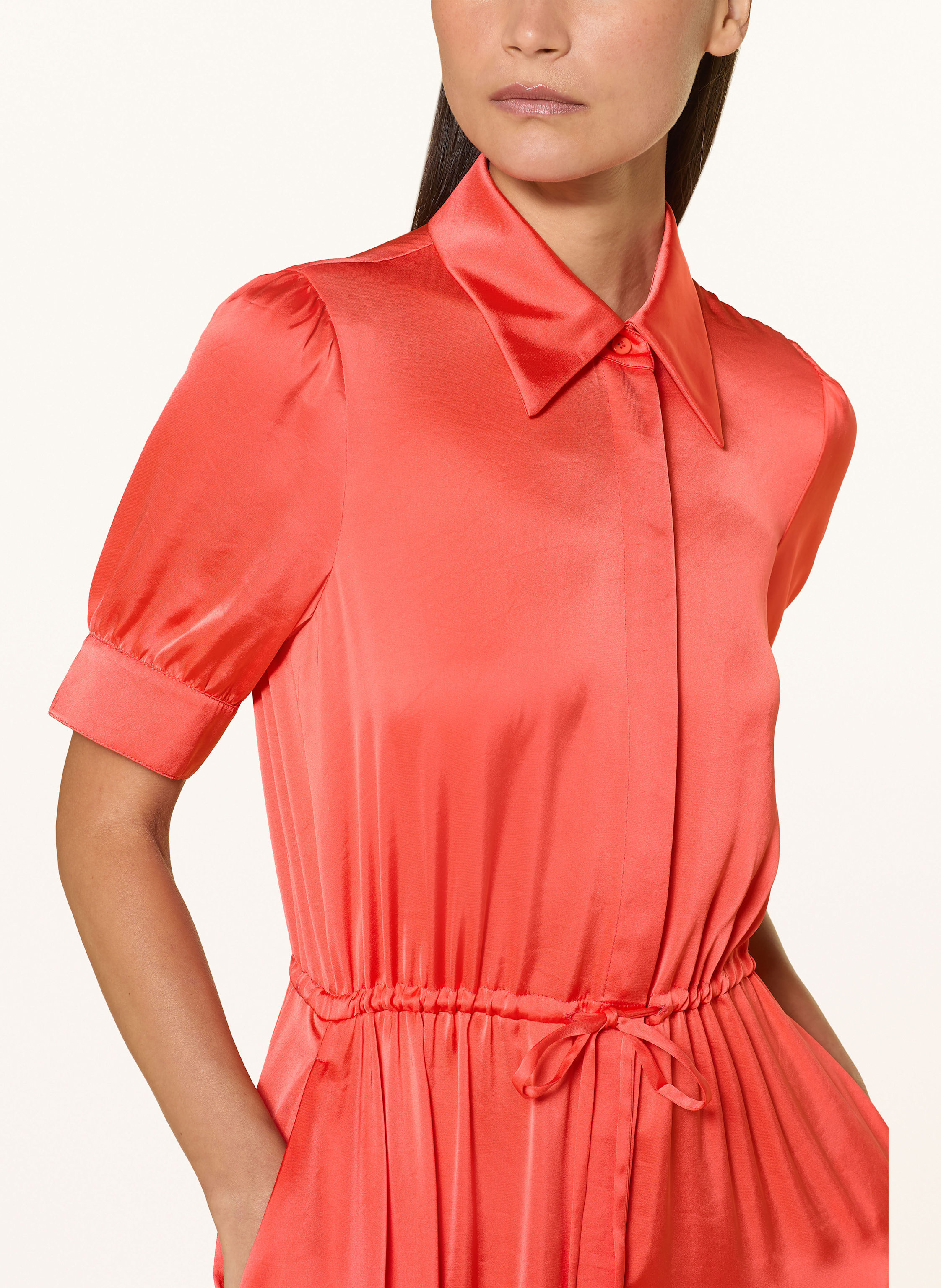 Thumbnail - Luisa Cerano Hemdblusenkleid Aus Satin rot