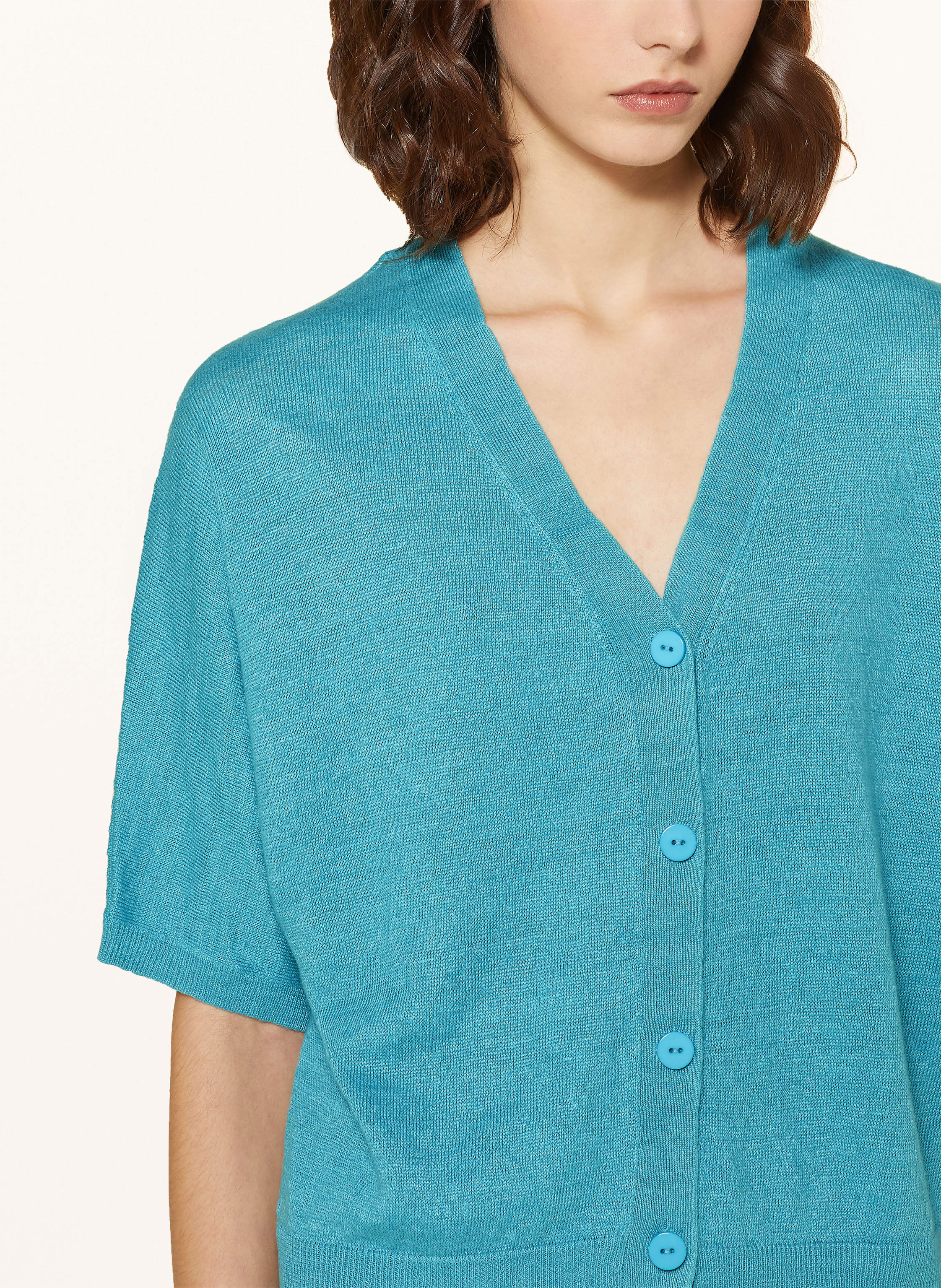 Thumbnail - Luisa Cerano Leinen-Strickjacke Mit 3/4-Arm blau