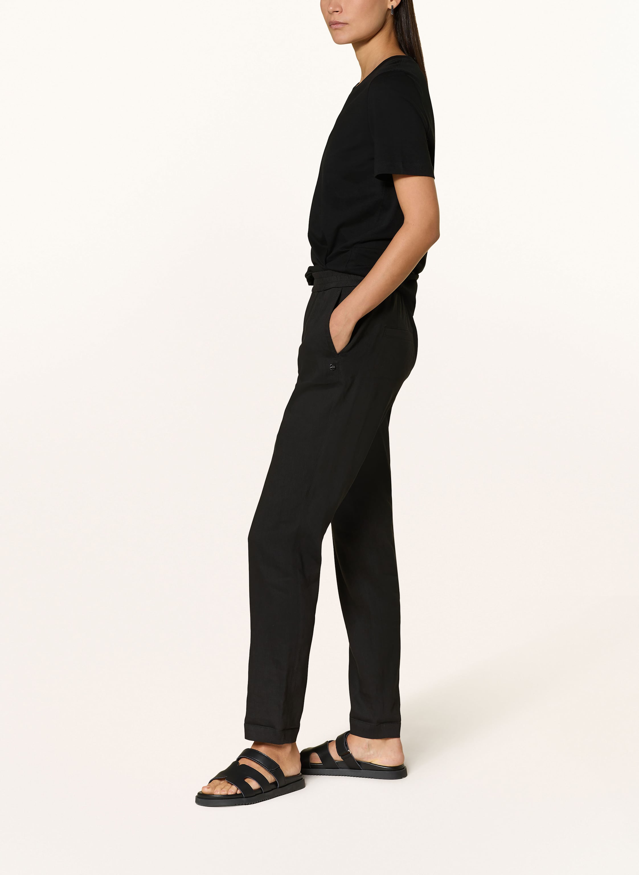 Thumbnail - Marc Cain Hose Rhodos Mit Leinen schwarz