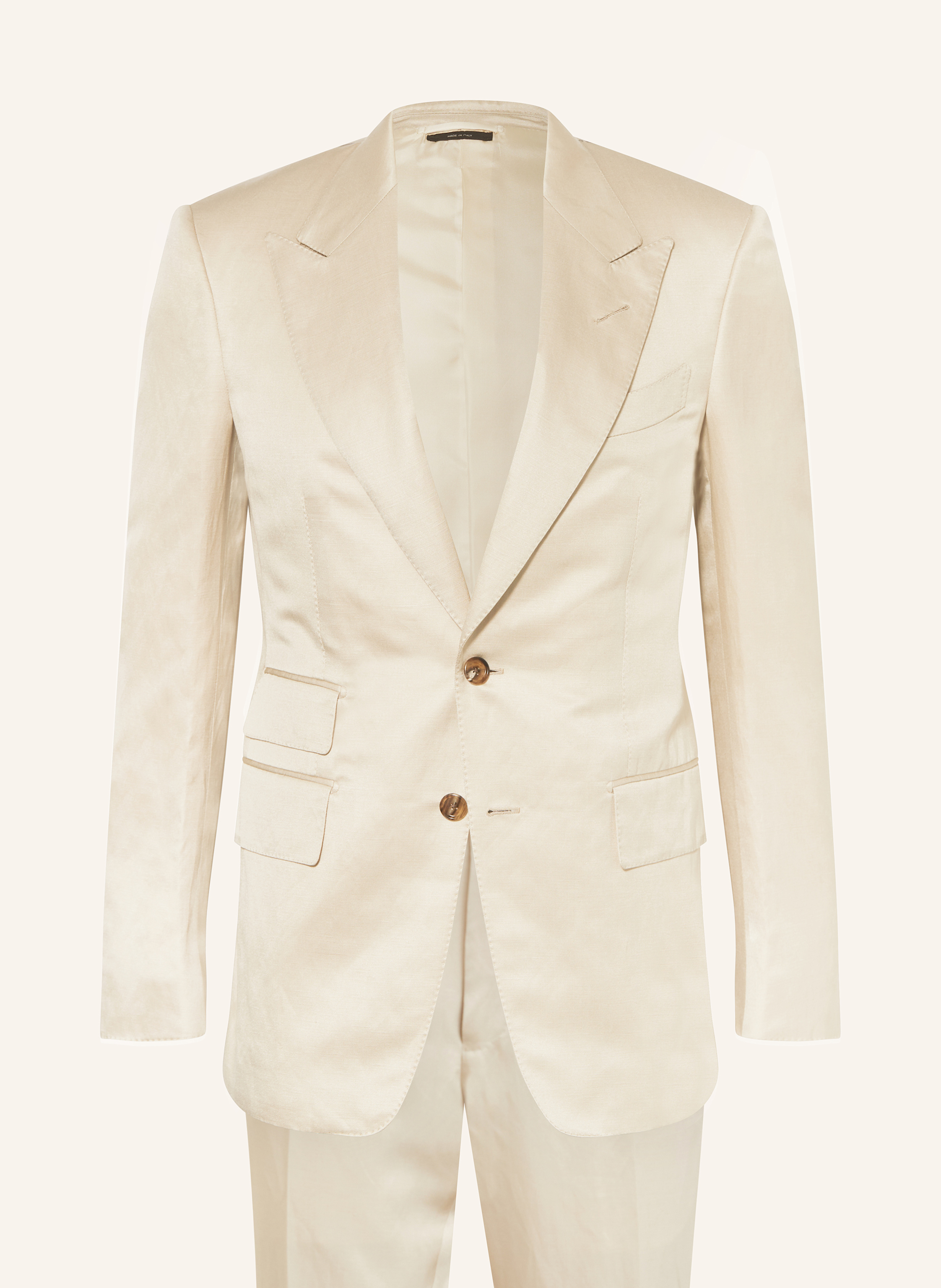 TOM FORD Suit regular fit with silk and linen in aw021 champagne