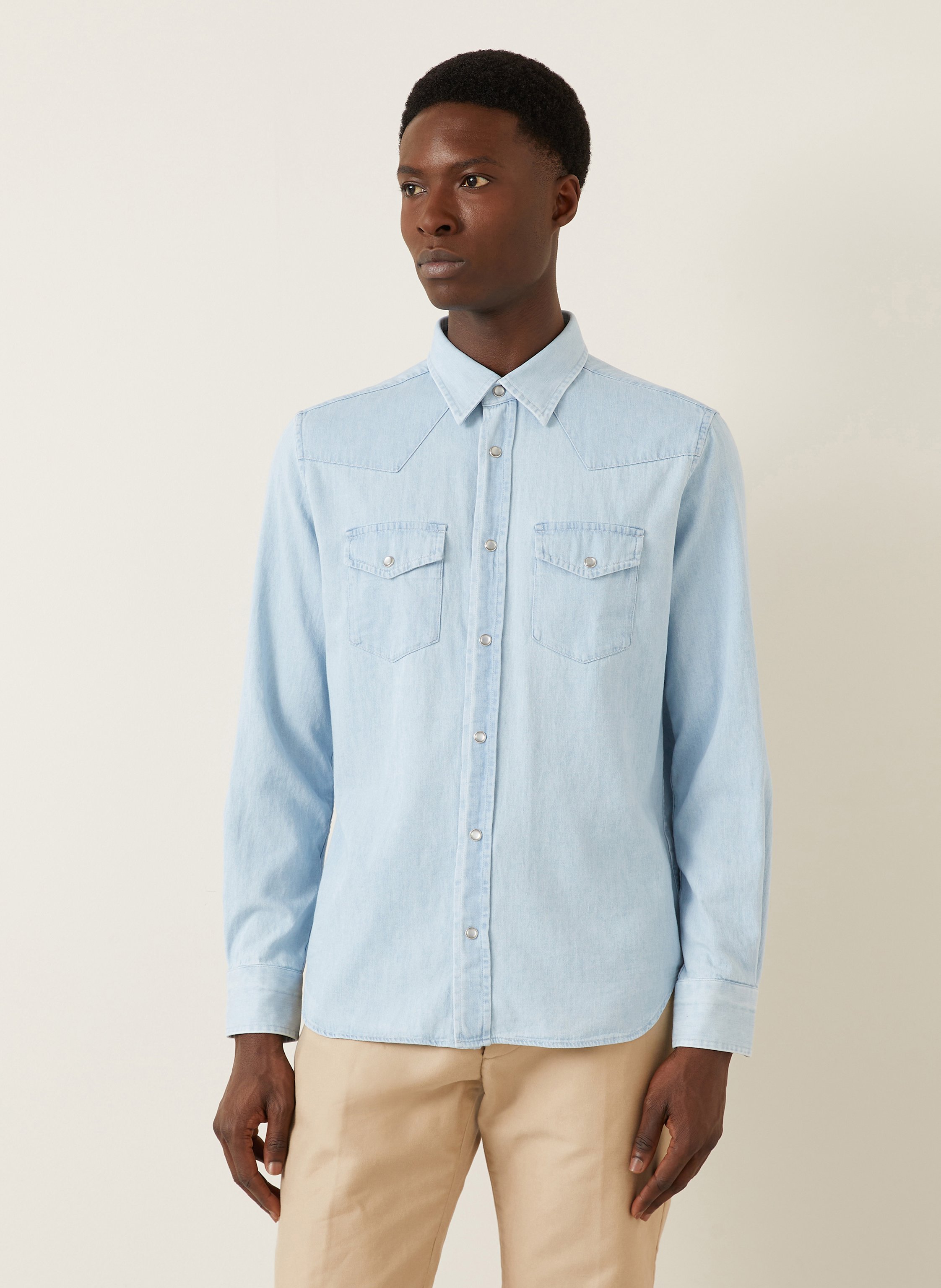 Thumbnail - Tom Ford Hemd In Jeansoptik blau