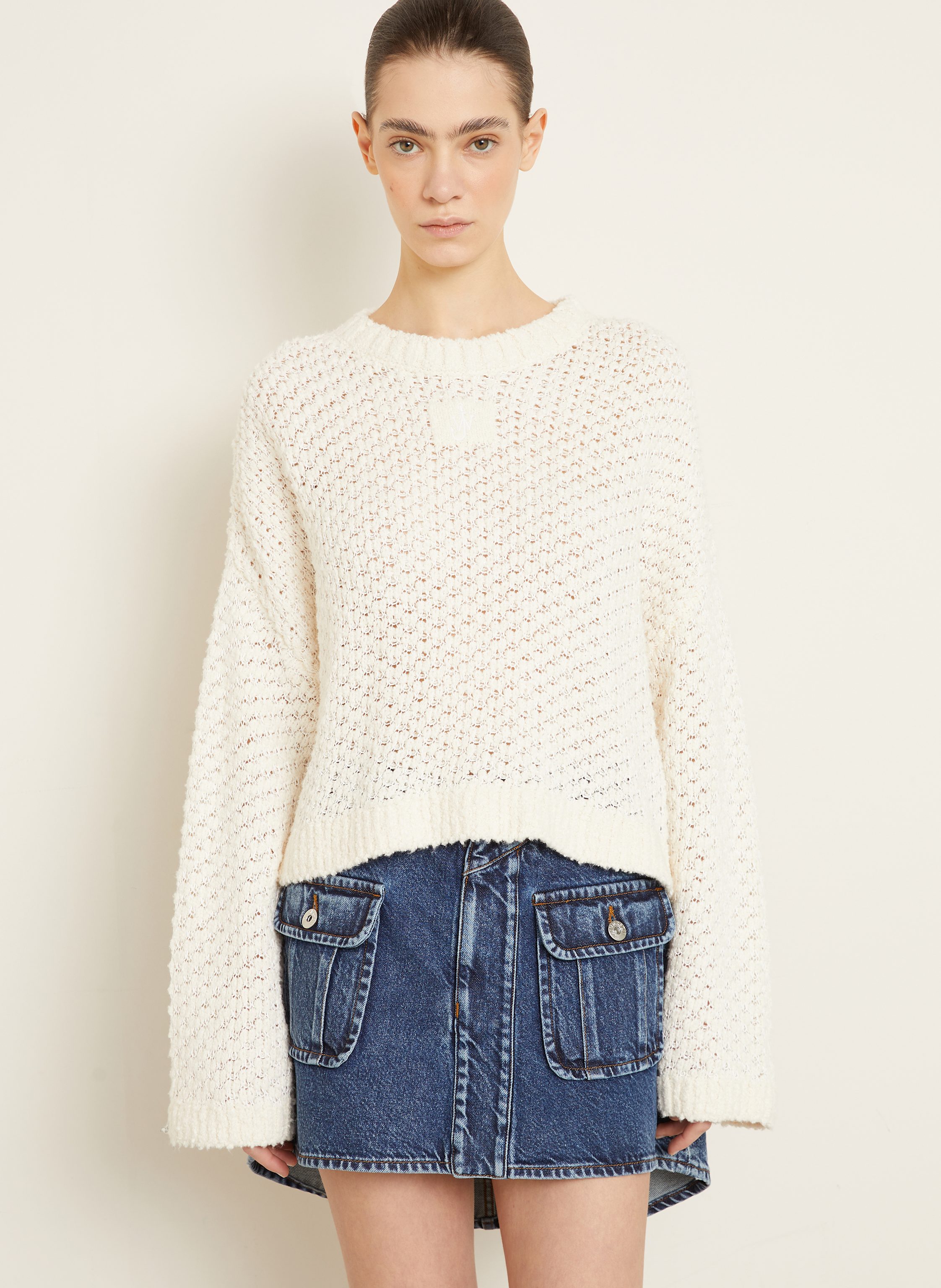 Thumbnail - Jw Anderson Cropped-Pullover weiss