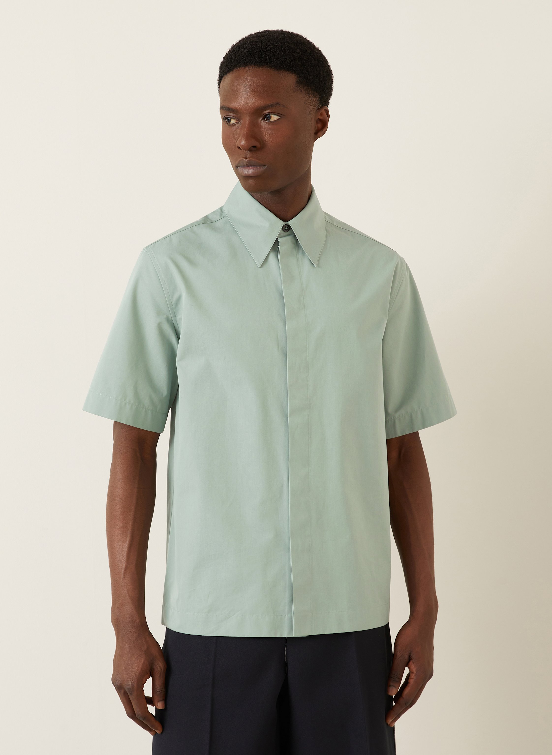 Thumbnail - Jil Sander Kurzarm-Hemd Shirt 131 Regular Fit gruen