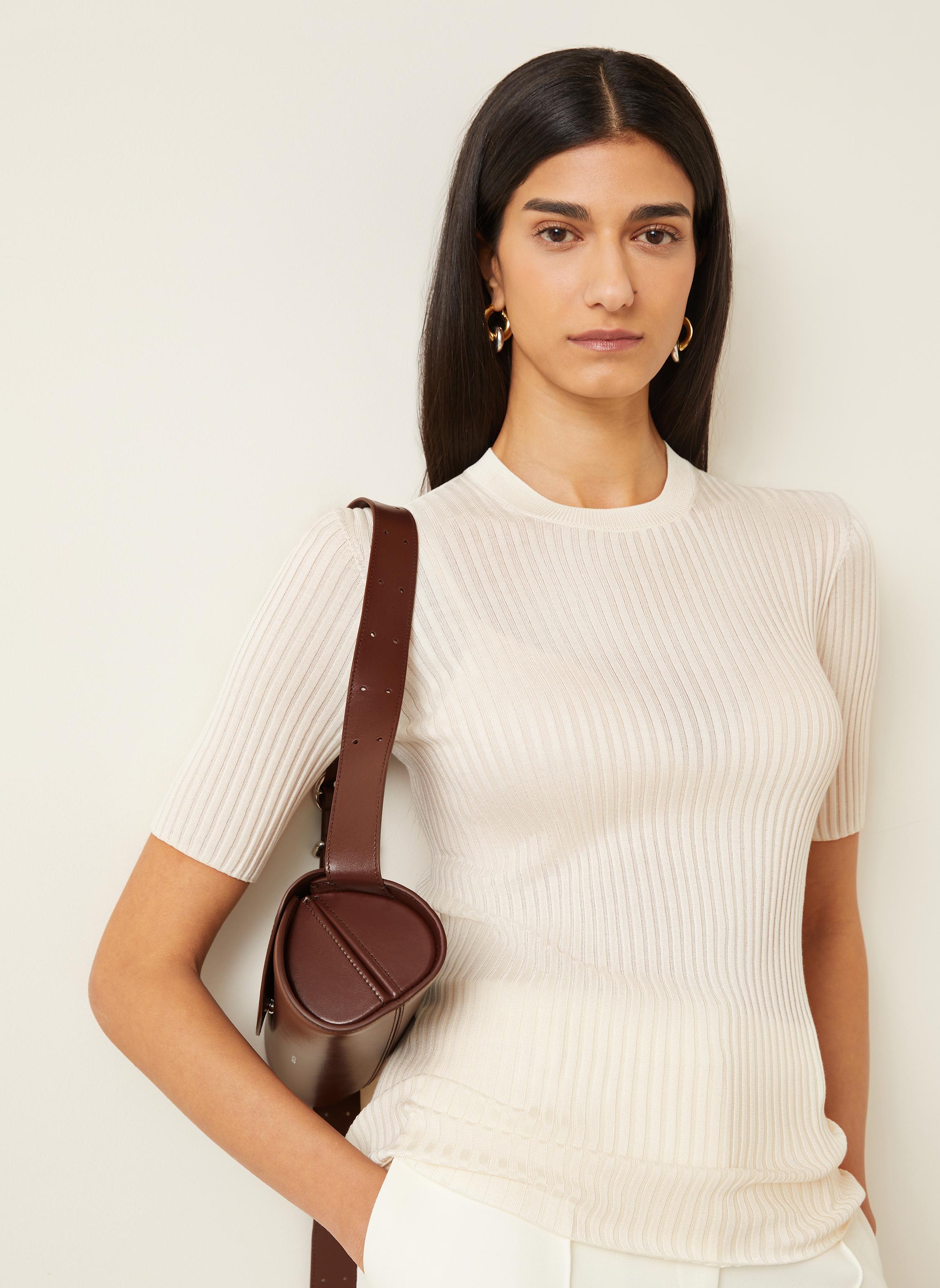 Thumbnail - Jil Sander Strickshirt Aus Seide weiss