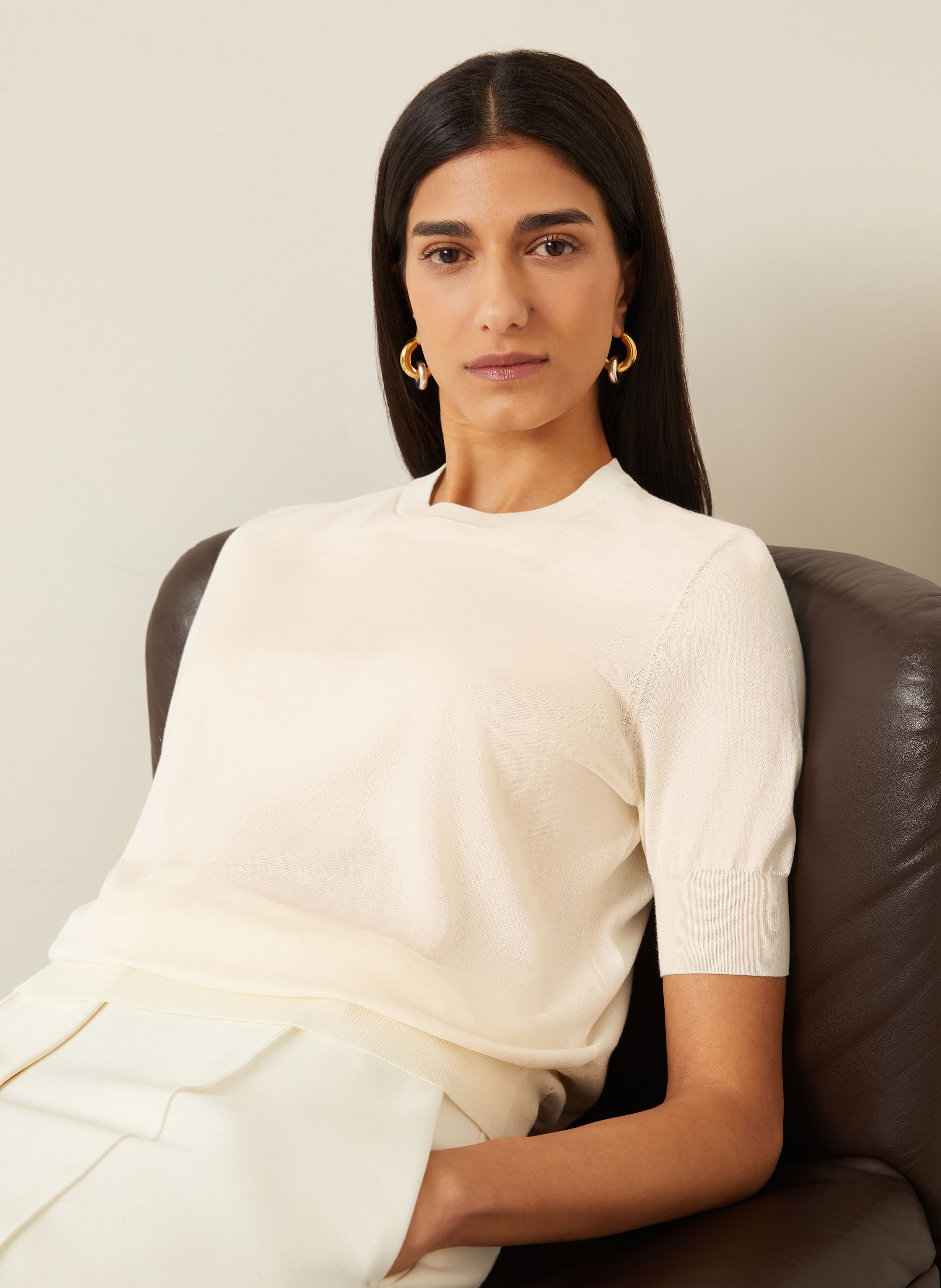 Thumbnail - Jil Sander Strickshirt weiss