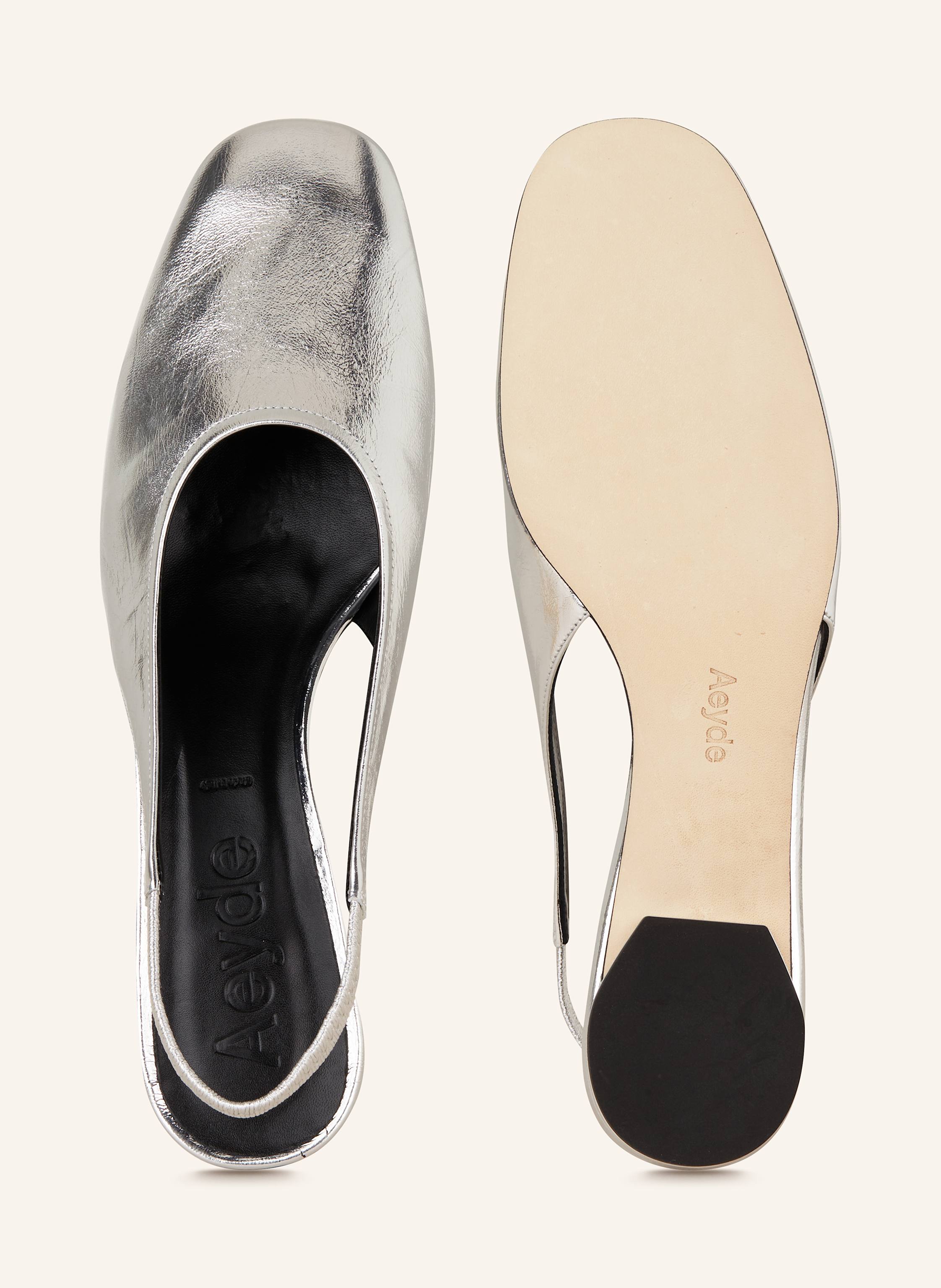Thumbnail - Aeyde Slingpumps Dua Crackle silber