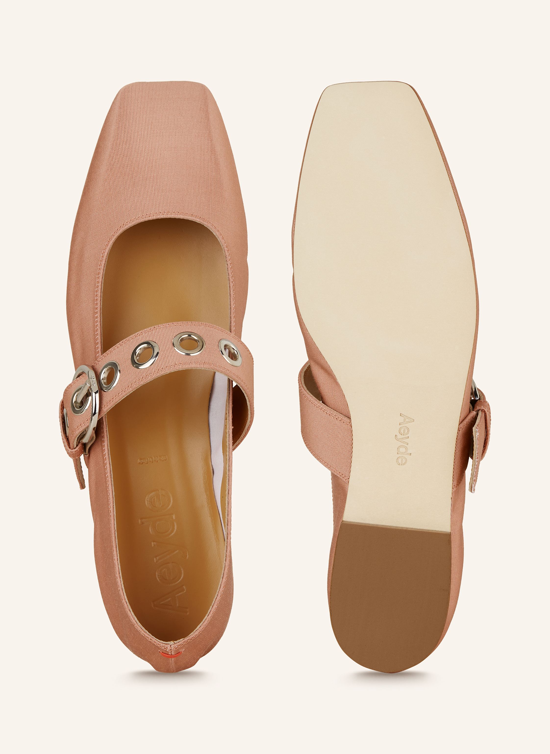 Thumbnail - Aeyde Mary-Jane-Ballerinas Uma Eyelet Grosgrain rosa